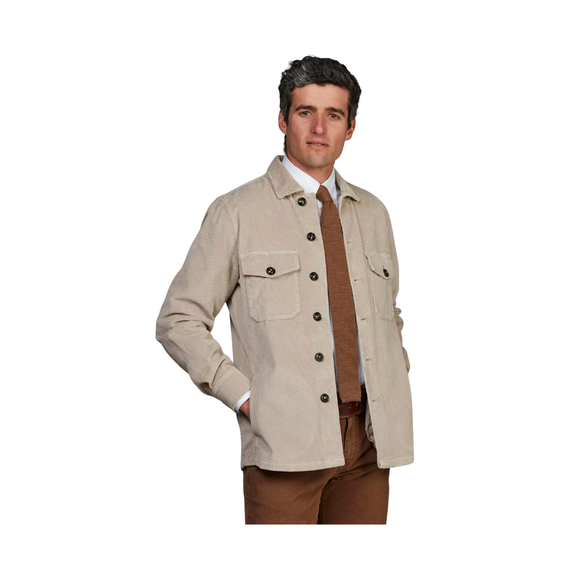 8W Corduroy Overshirt - Beige