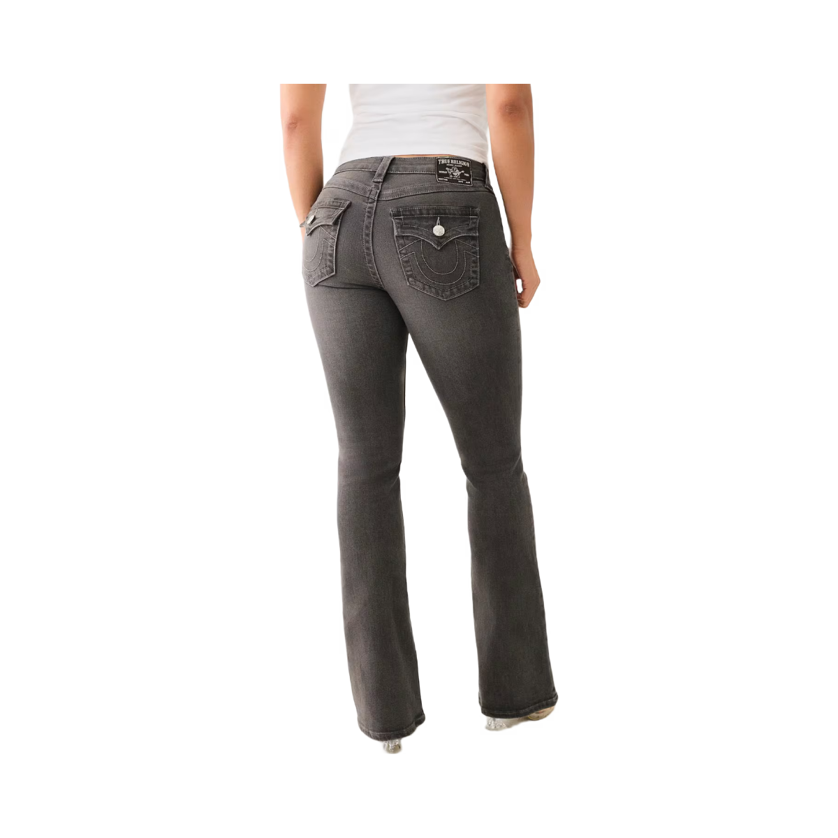 Becca Mid Rise Bootcut Flap - Charcoal