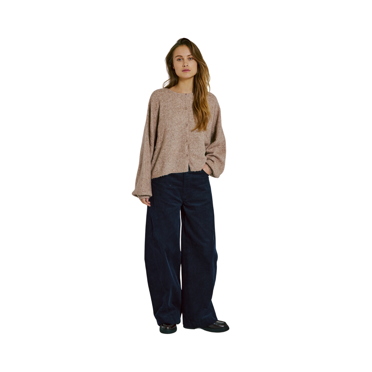 Halli Button Knit Cardigan - CAMEL