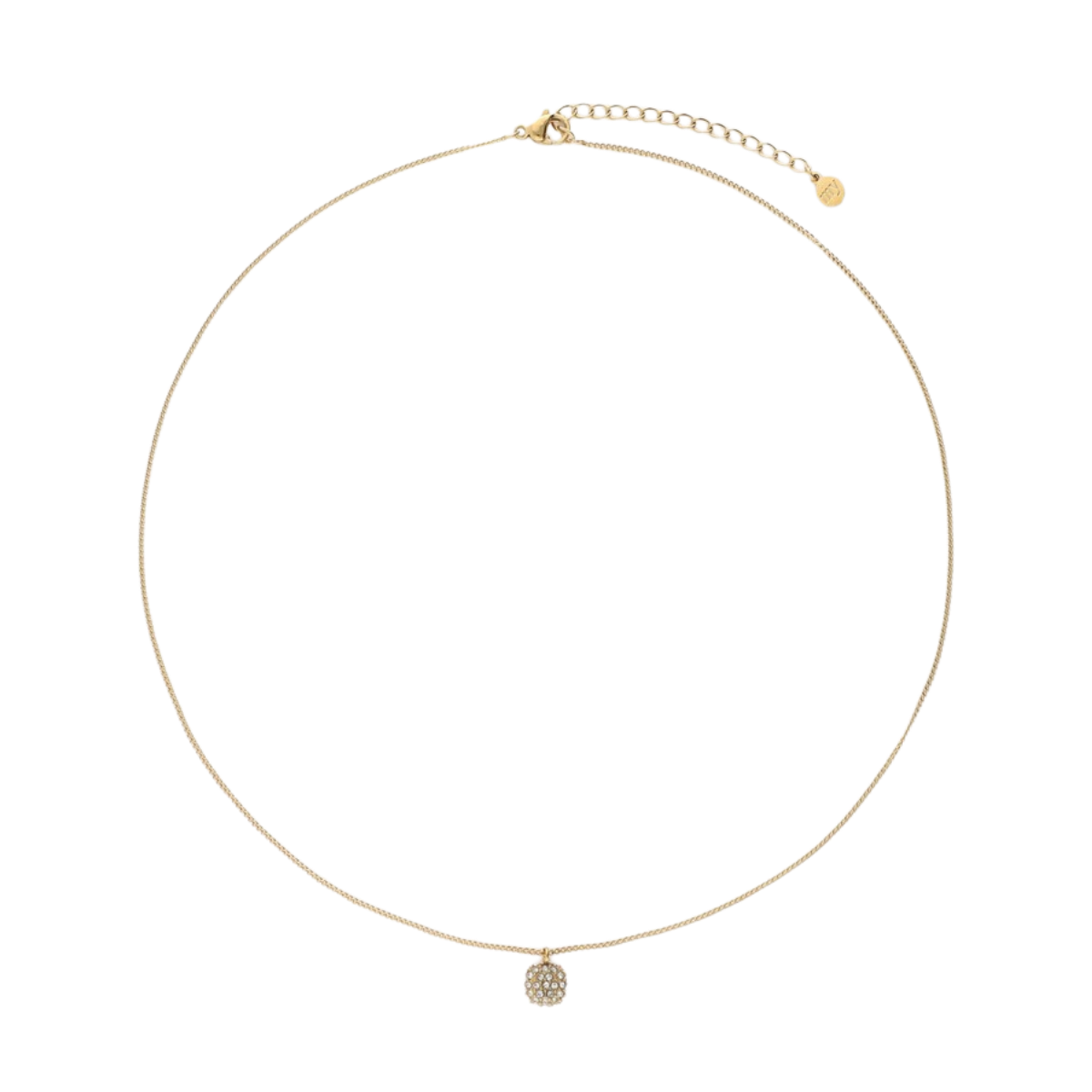 Necklace Fine Strass Square - Gold