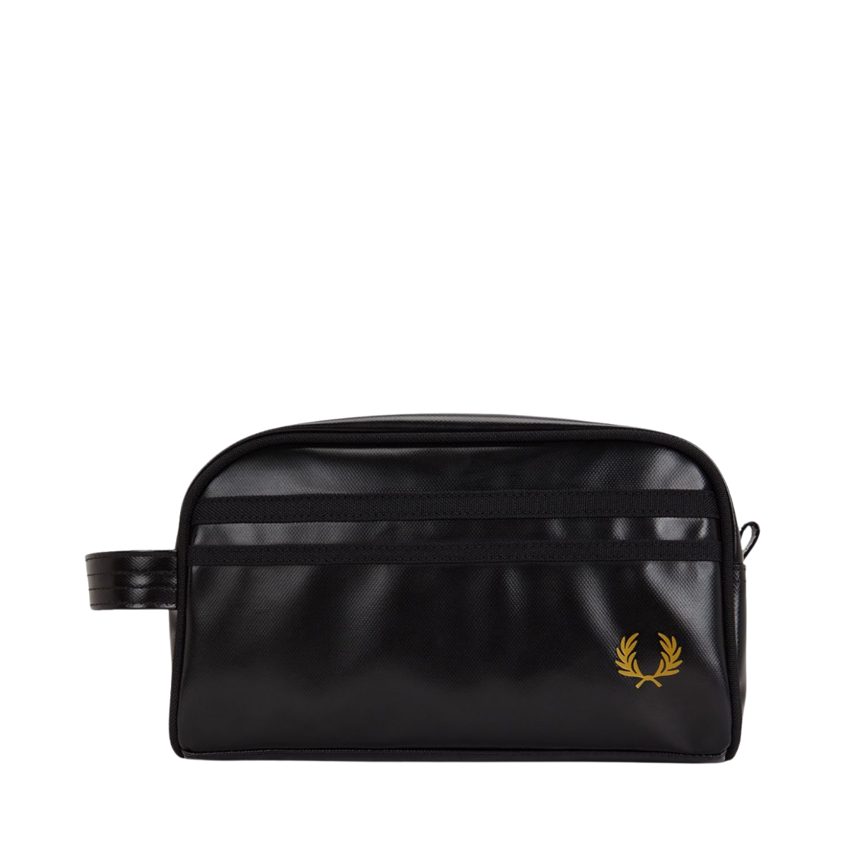 Tonal Coated Poly Wash Bag - Black/Gold