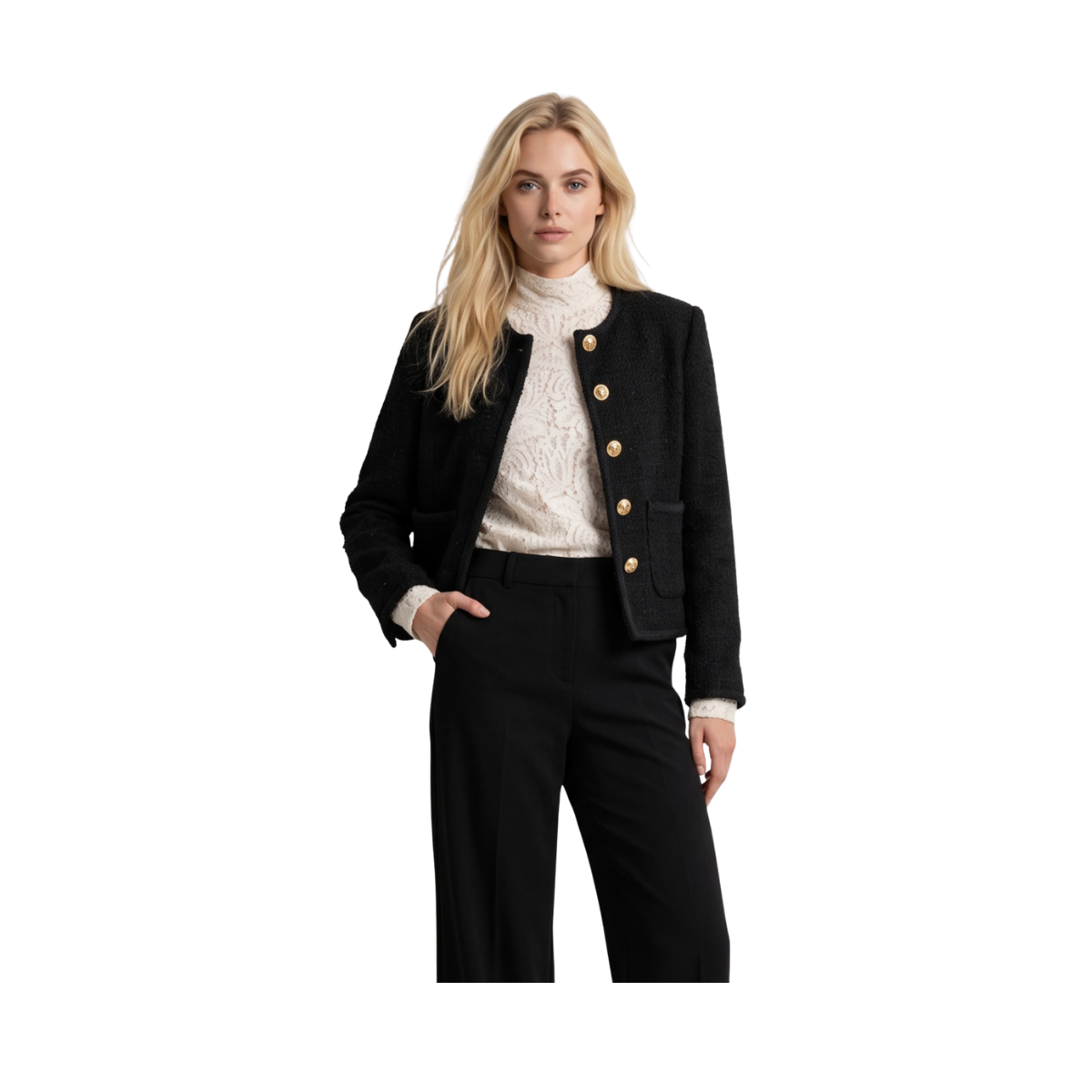 Alexa Tweed Jacket - Black