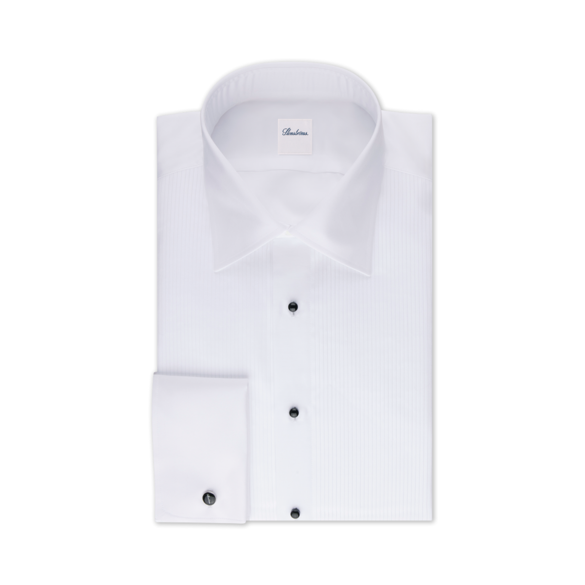 Fitted Body Tuxedo Shirt - White