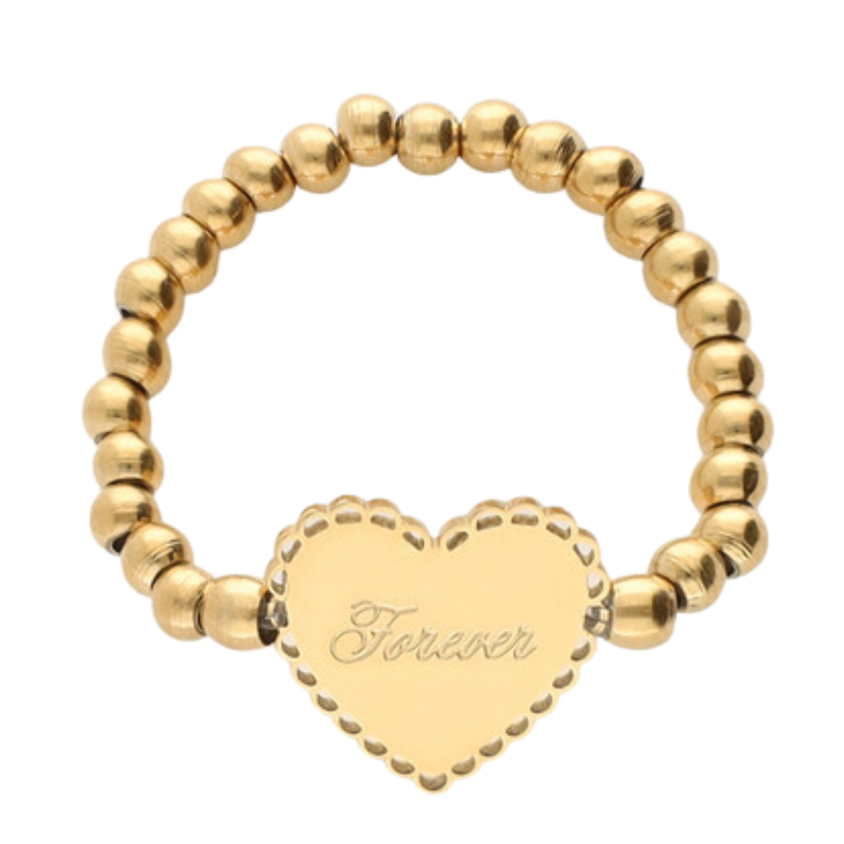Ring Os Stretch Heart Forever - Gold