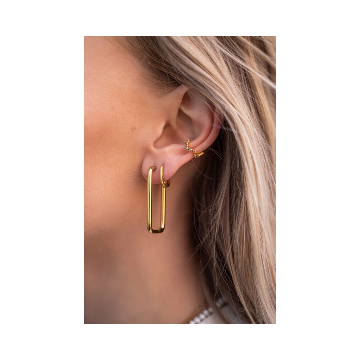 Rechthoekige Oorhangers Groot - 1200 Gold