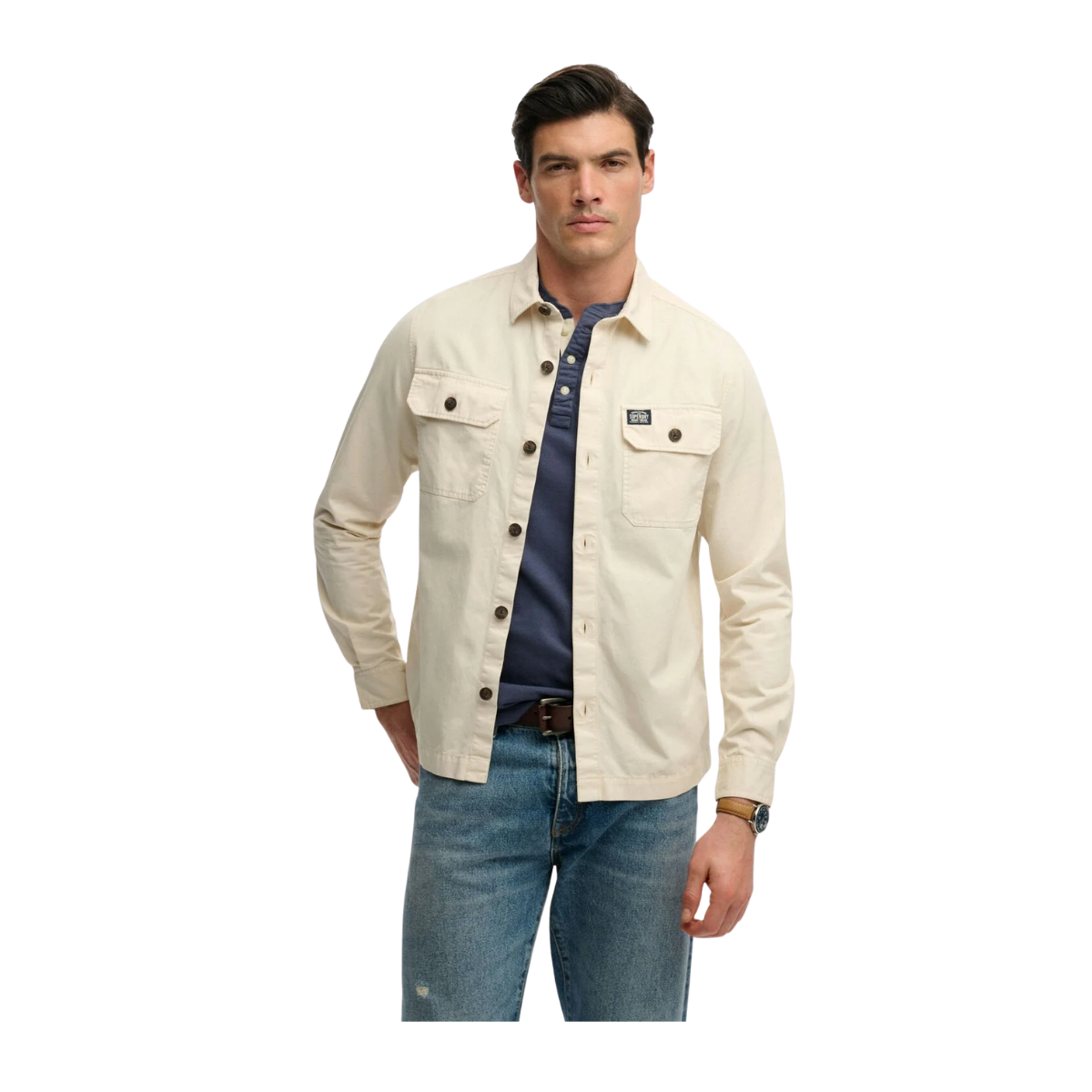 2 Pocket Overshirt - Oatmeal Beige