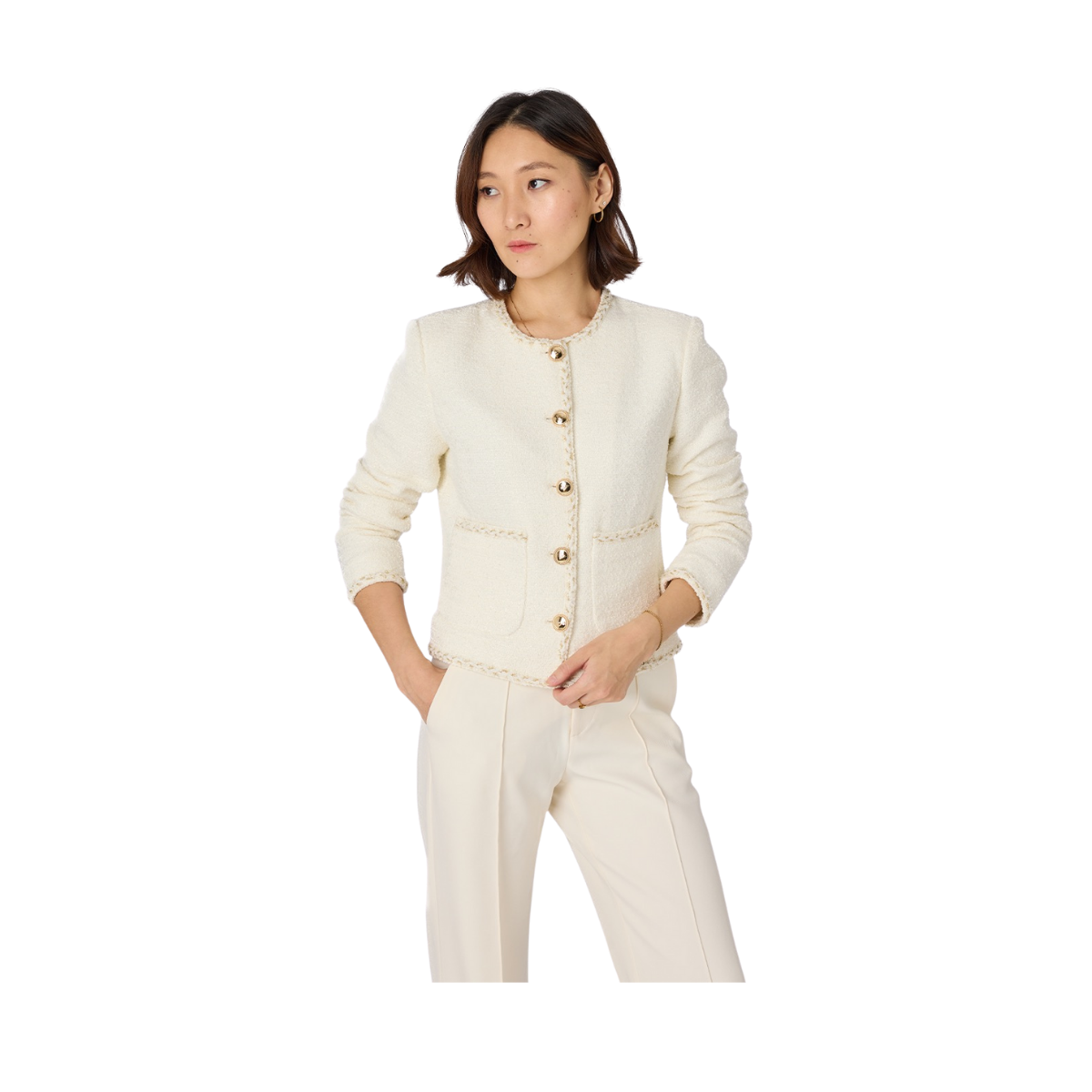 Alexa Tweed Jacket - Cream White