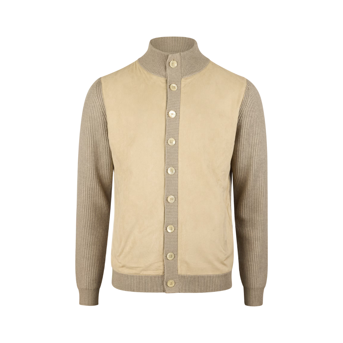 Jacket Knitted Hybrid Buttoned - Light beige