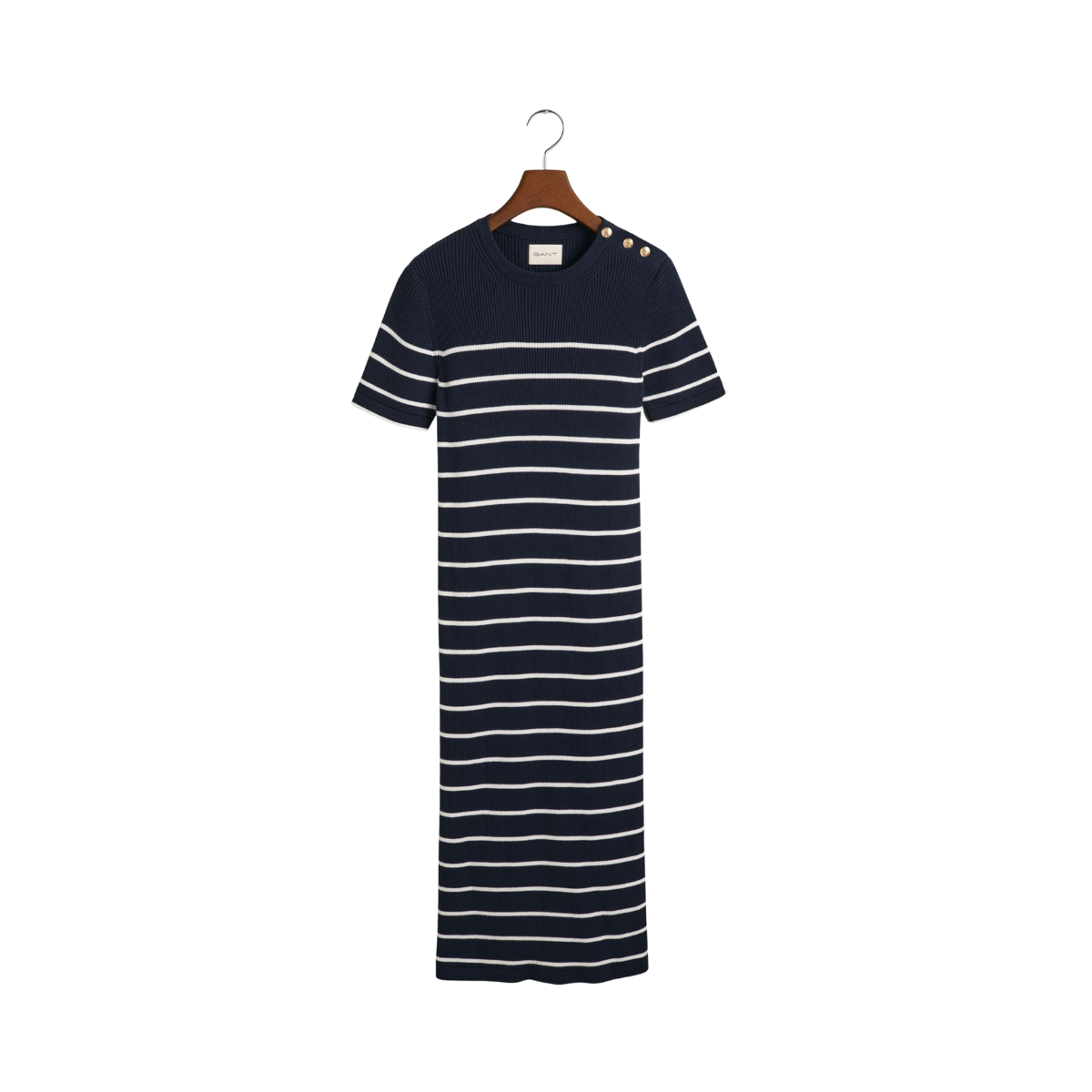 Ribbed Breton Dress - Evening Blue