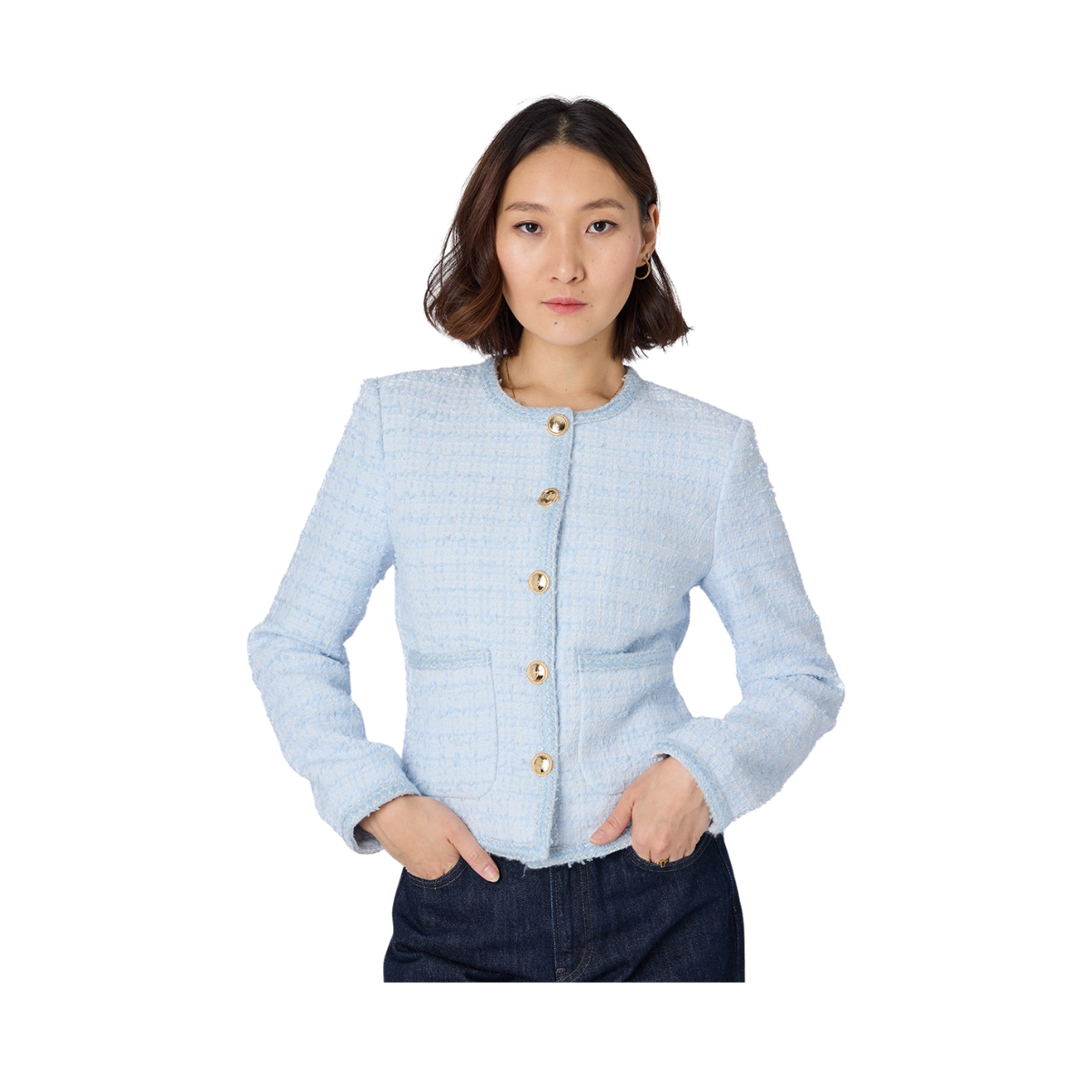 Alexa Tweed Jacket - Light Blue