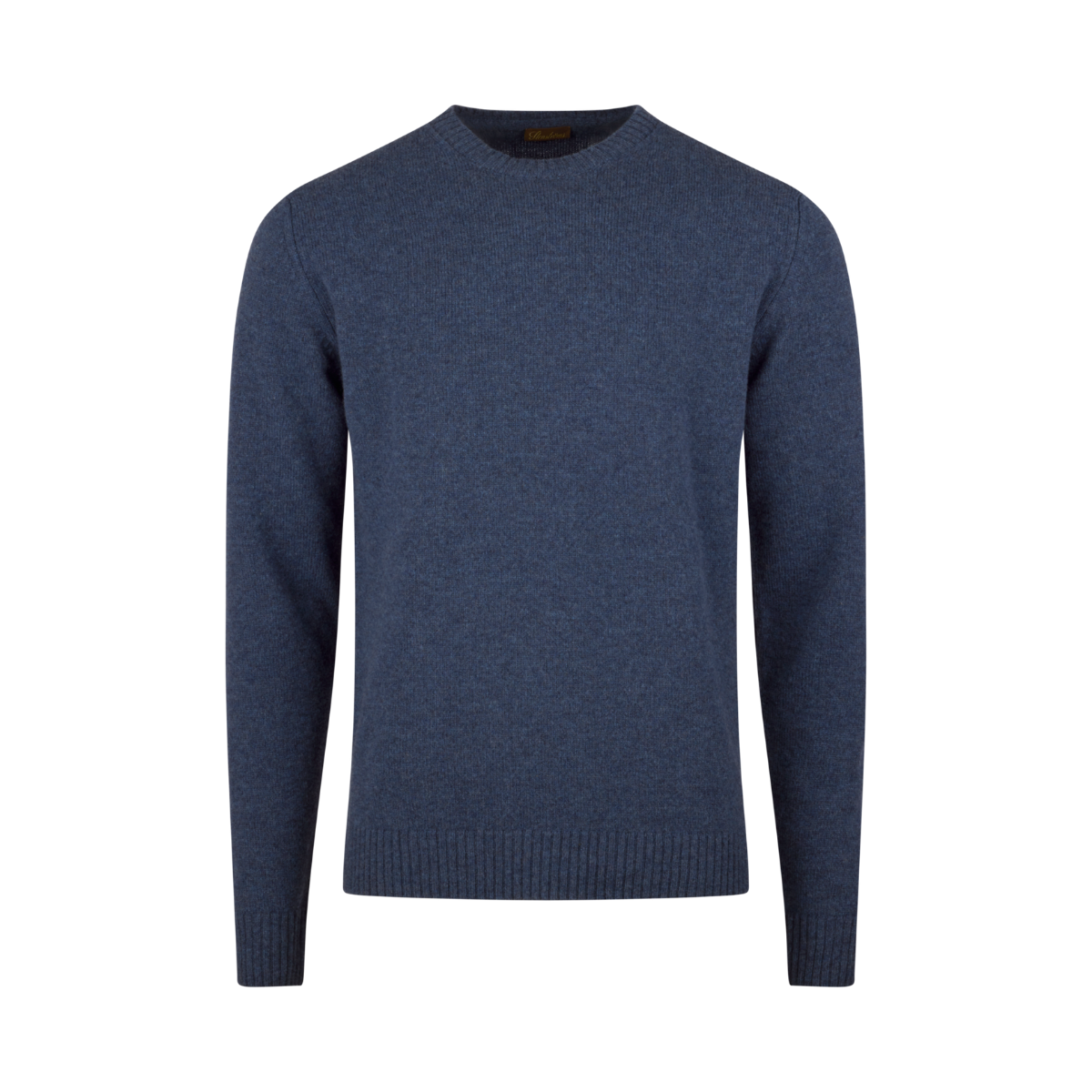 Sweater Knitted Crew Lambs Wool - Dark Blue