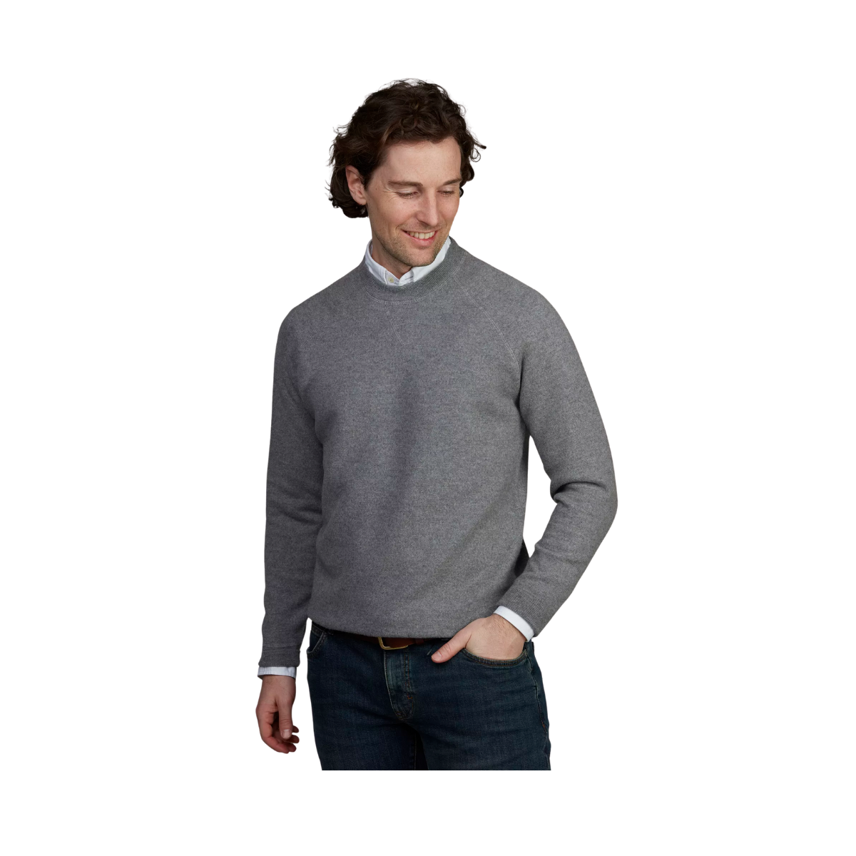 Crew Neck College Sweater - Grey