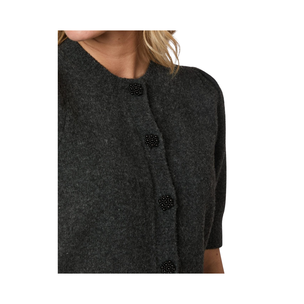 Trudy Deco Knit Cardigan - Grey