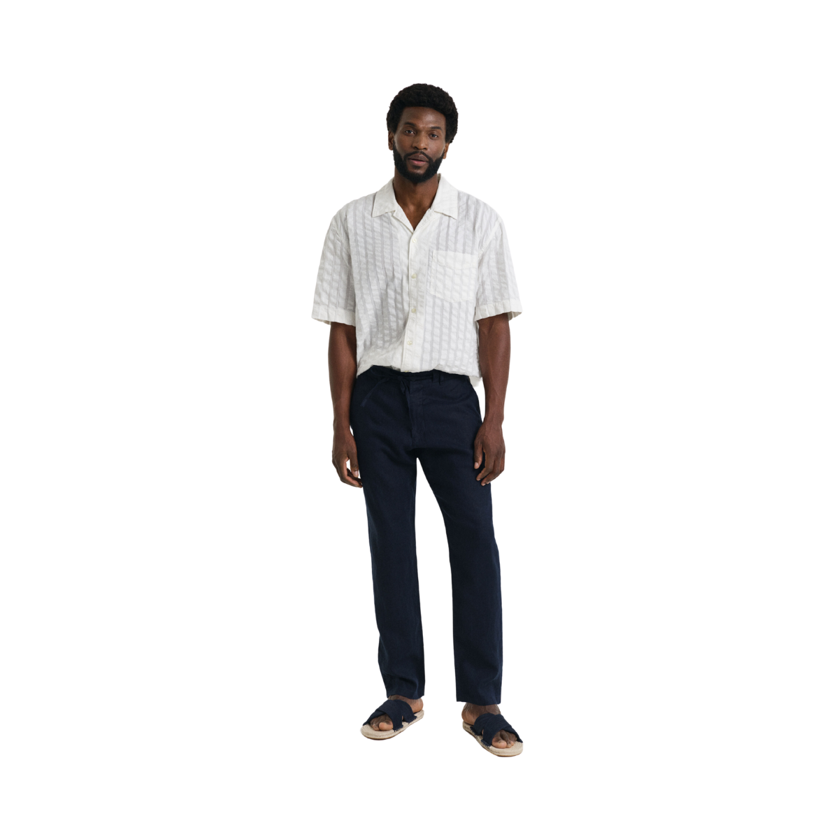 Relaxed Linen DS Pants - Evening Blue