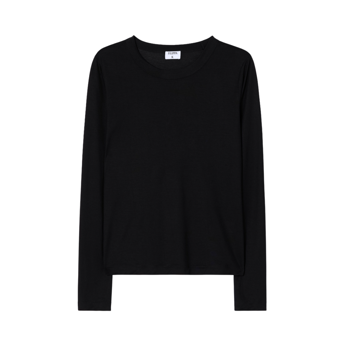 Scooped Longsleeve Top - Black