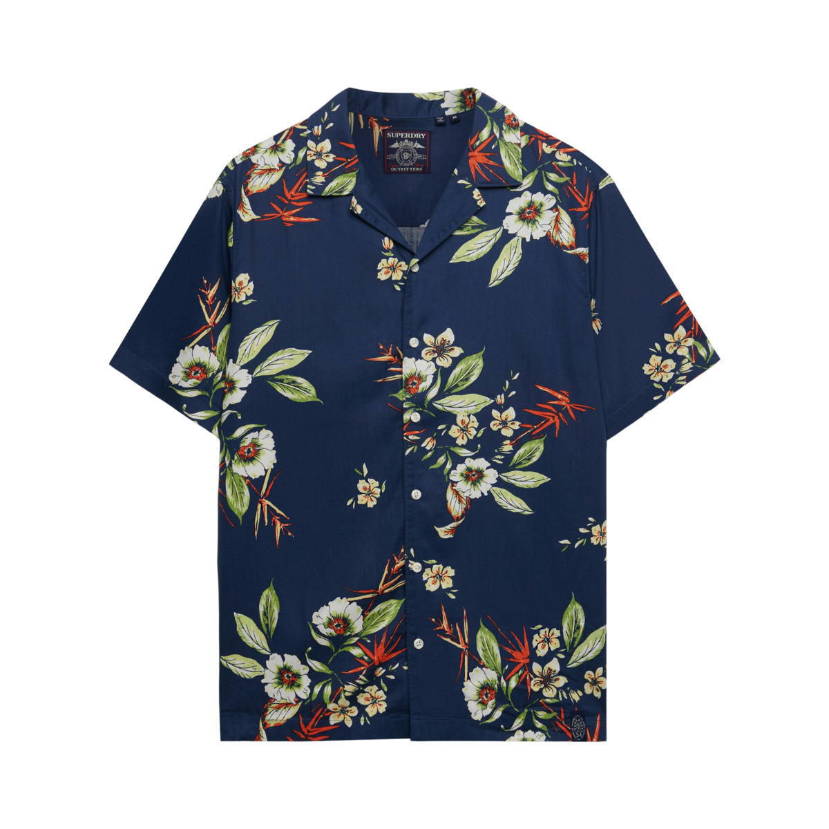 Hawaiian Print S/S Shirt - Cabana Navy