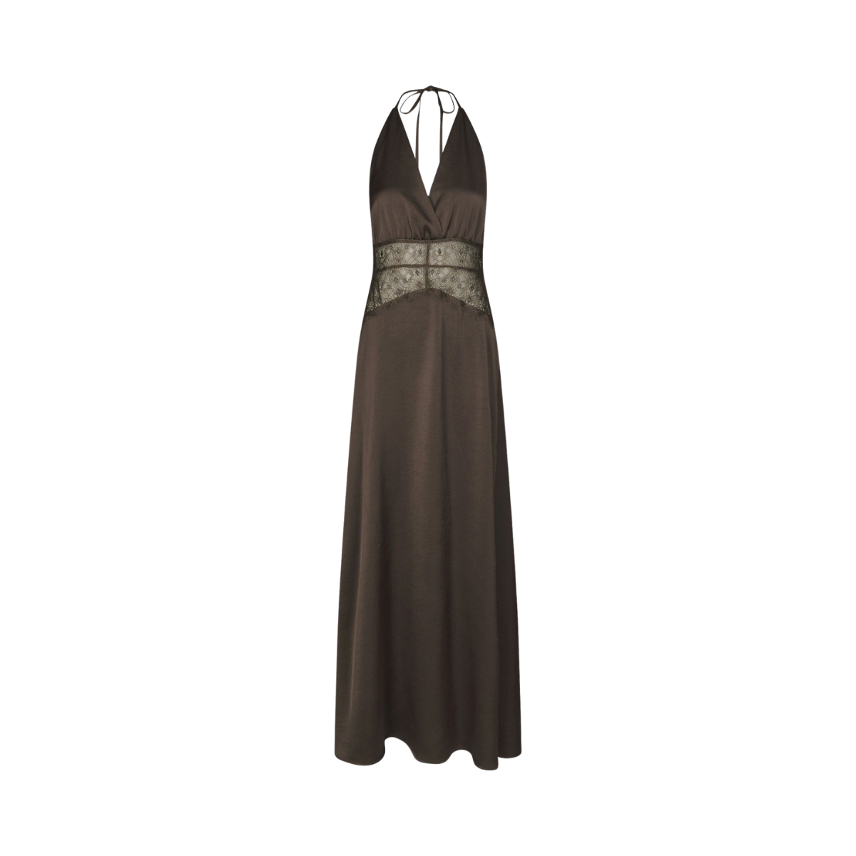 Jasine Heavy Sateen Dress - Dark Brown