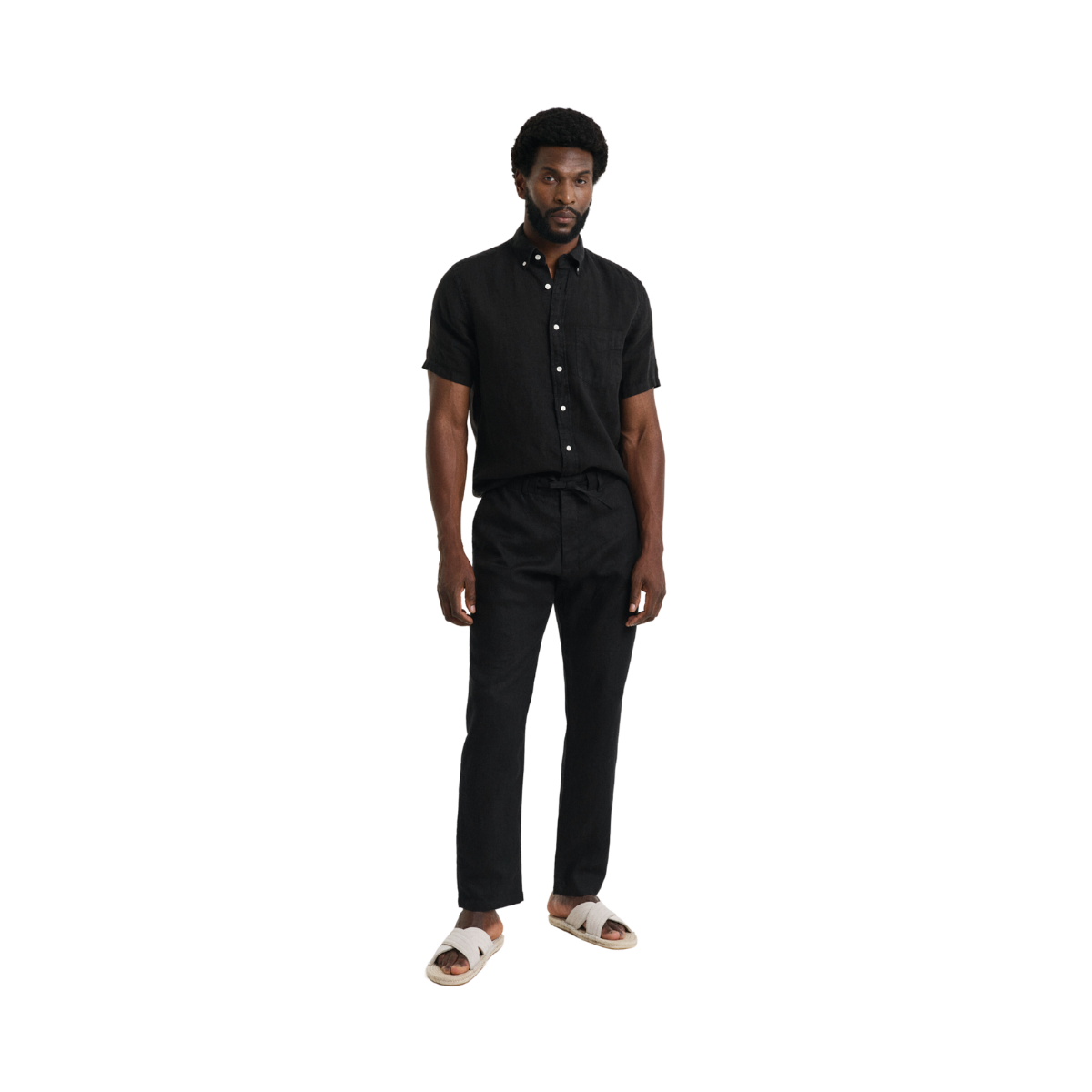 Relaxed Linen DS Pants - Black