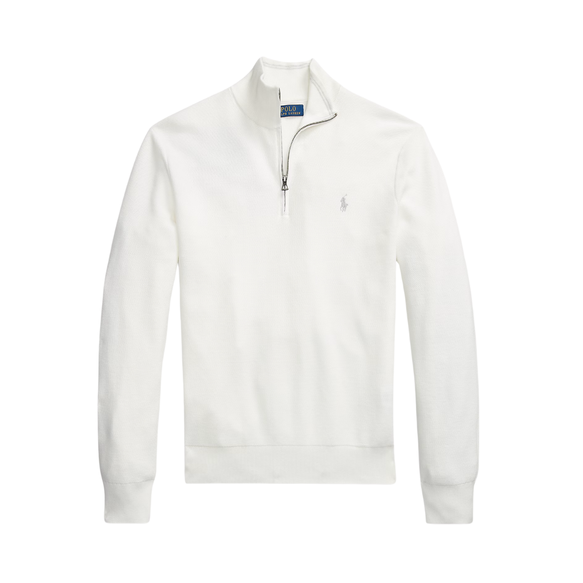 Knit Cotton Quarter-Zip Sweater - Deckwash White