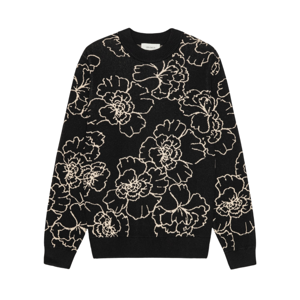 Gaston Poppy Jacquard Knit - Black