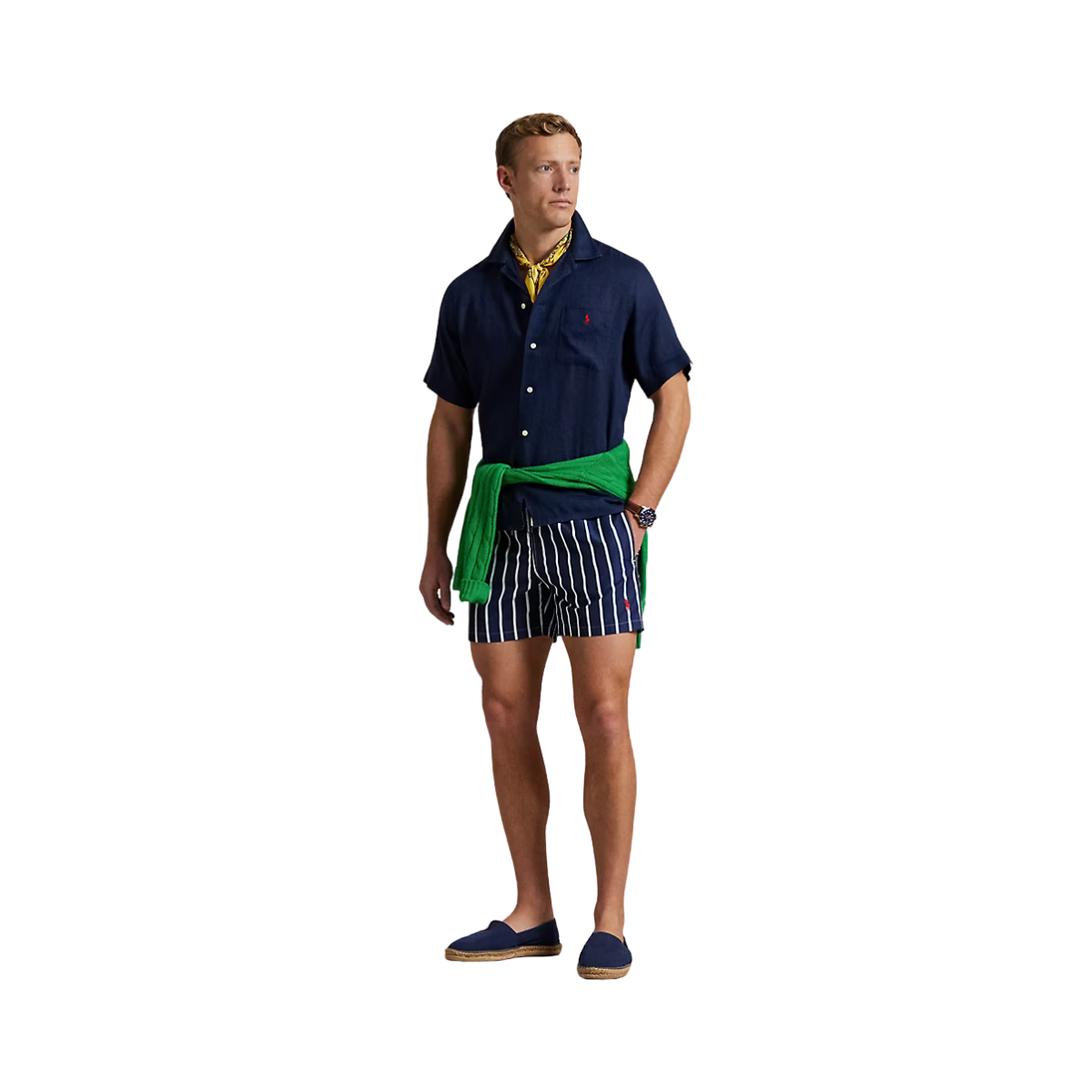 Slftraveler Mid Trunk - Navy Vertical Wide Stripe