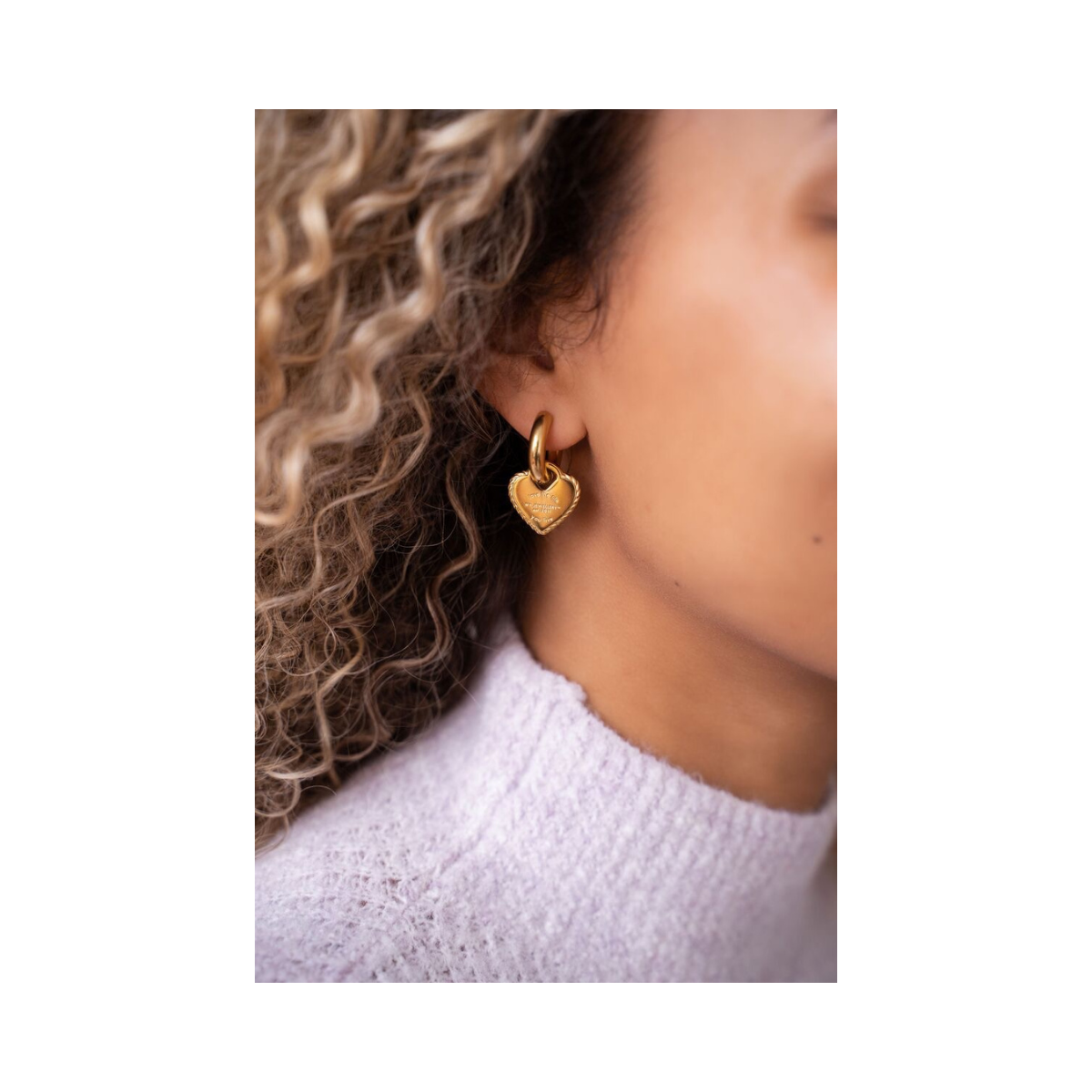 Oorbel candy couture hart - 1200 Gold