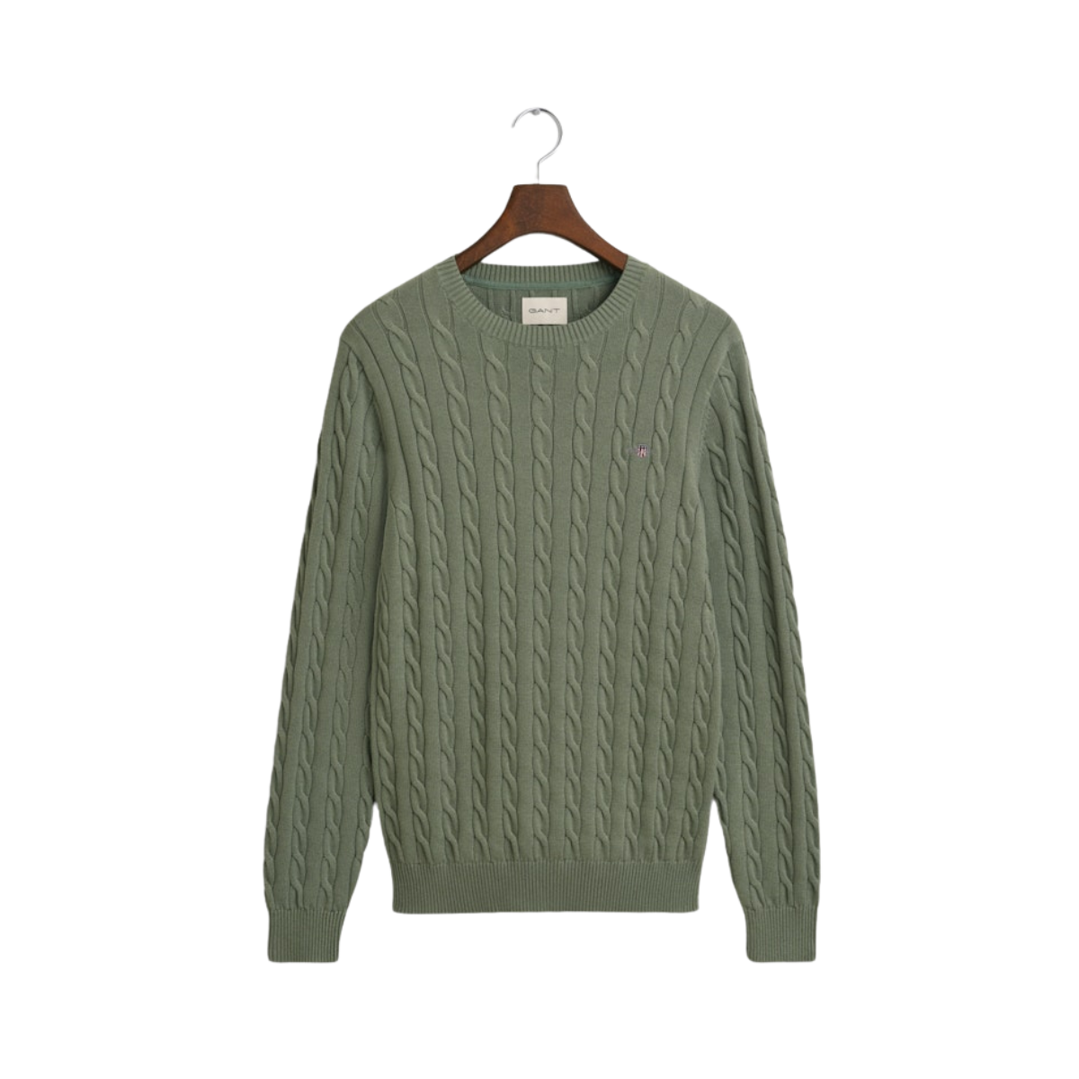 Cotton Cable C-Neck - Kalamata Green