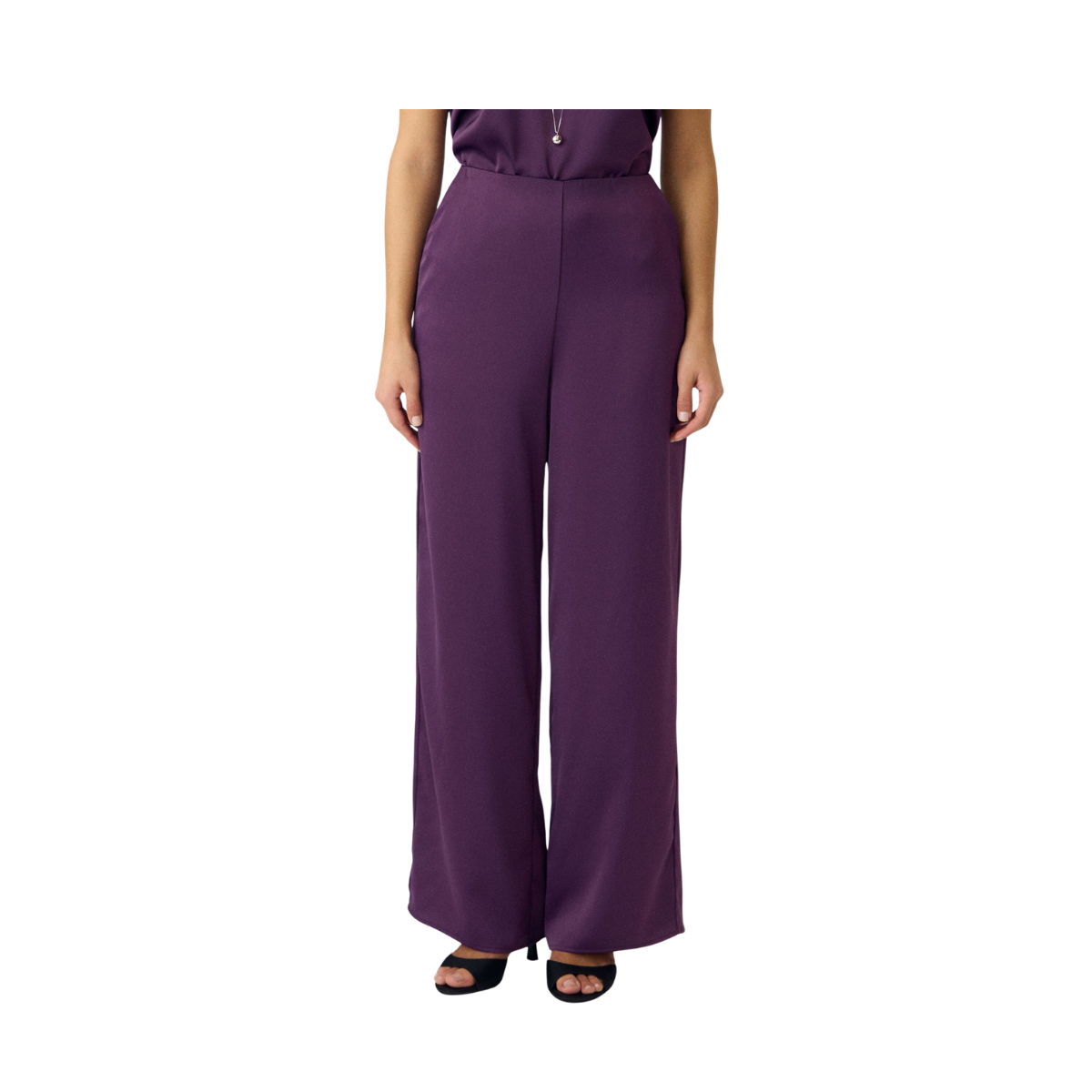 YASPella Wide Pants - Wineberry