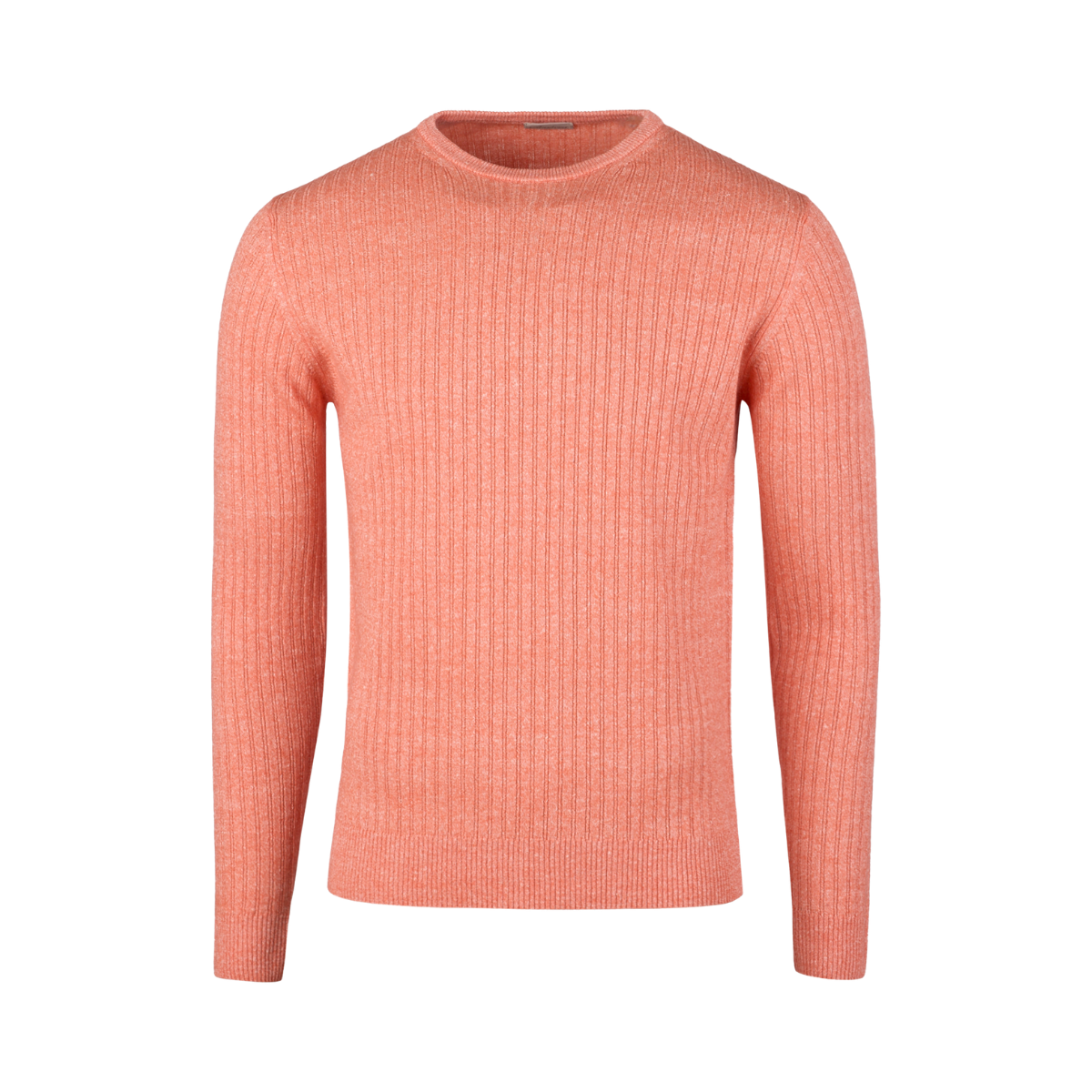 Sweater Knitted Ribbed Linen / Merino Wool - Orange