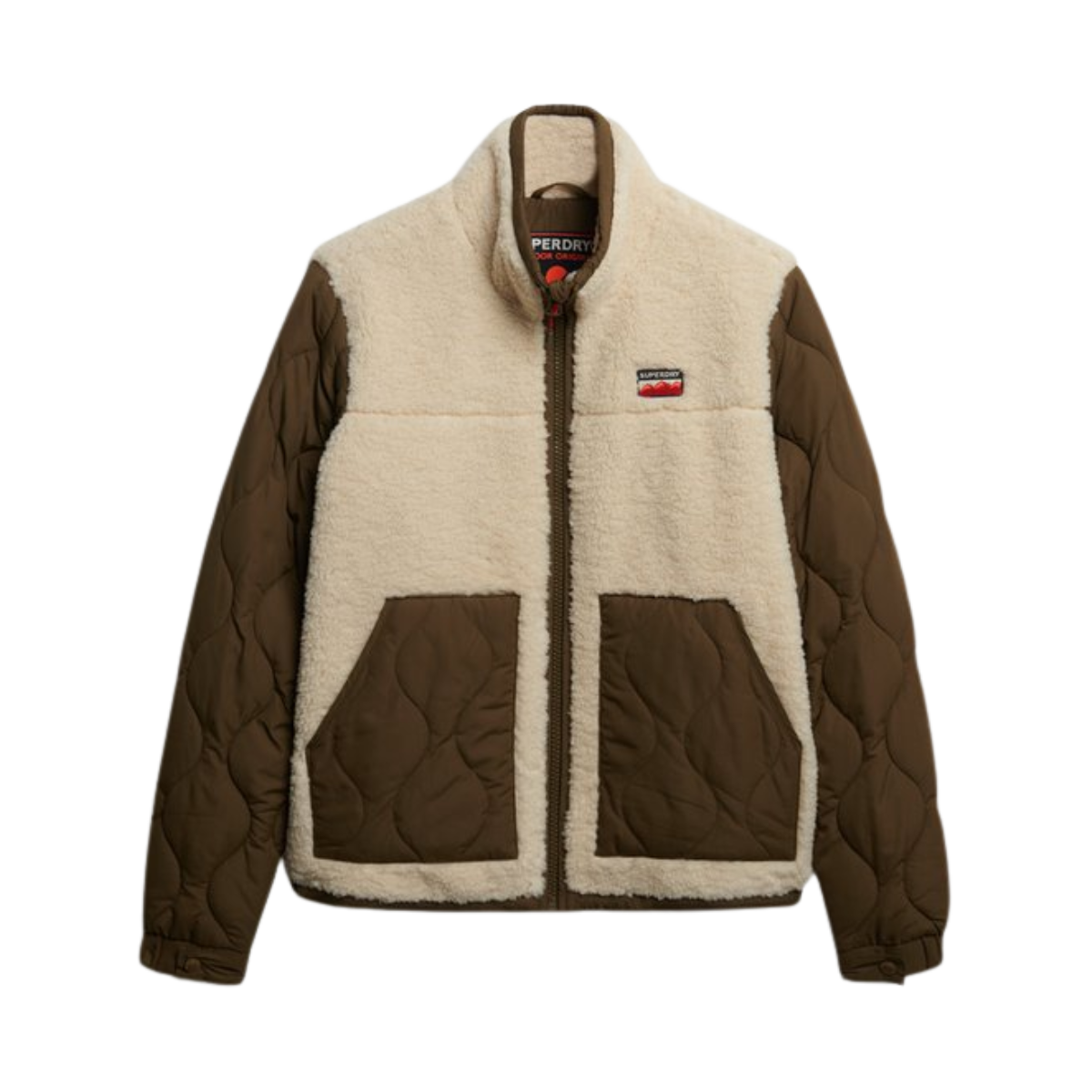 Fleece Hybrid Jacket Oatmeal Beige - Main Image