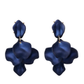 Leaf Earrings Mat - Midnight Blue