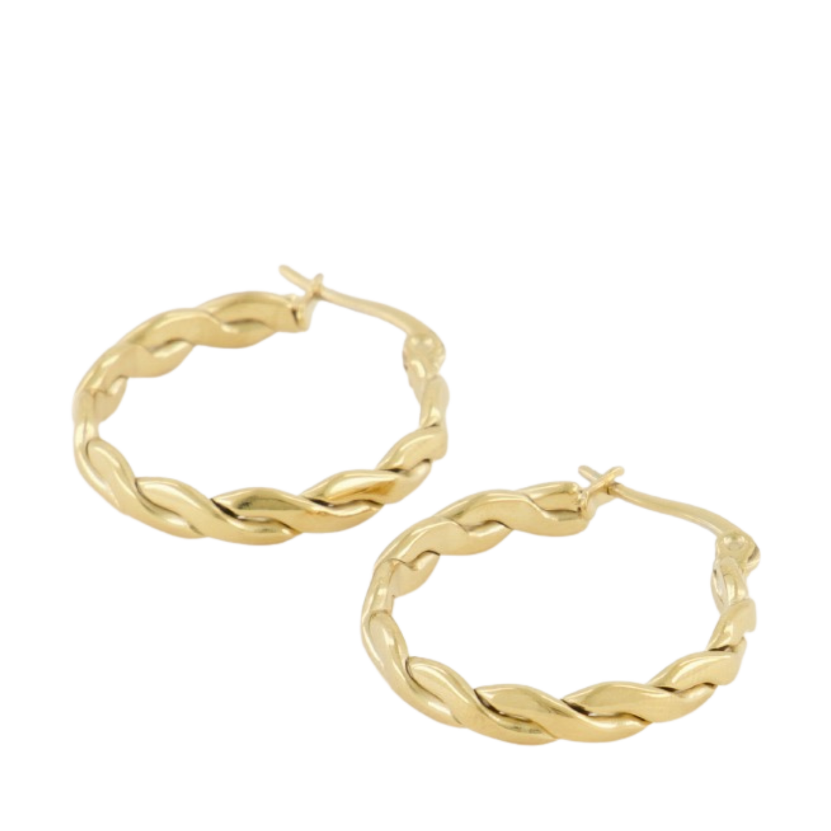 Oorringen Rond Touwpatroon - 1200 Gold