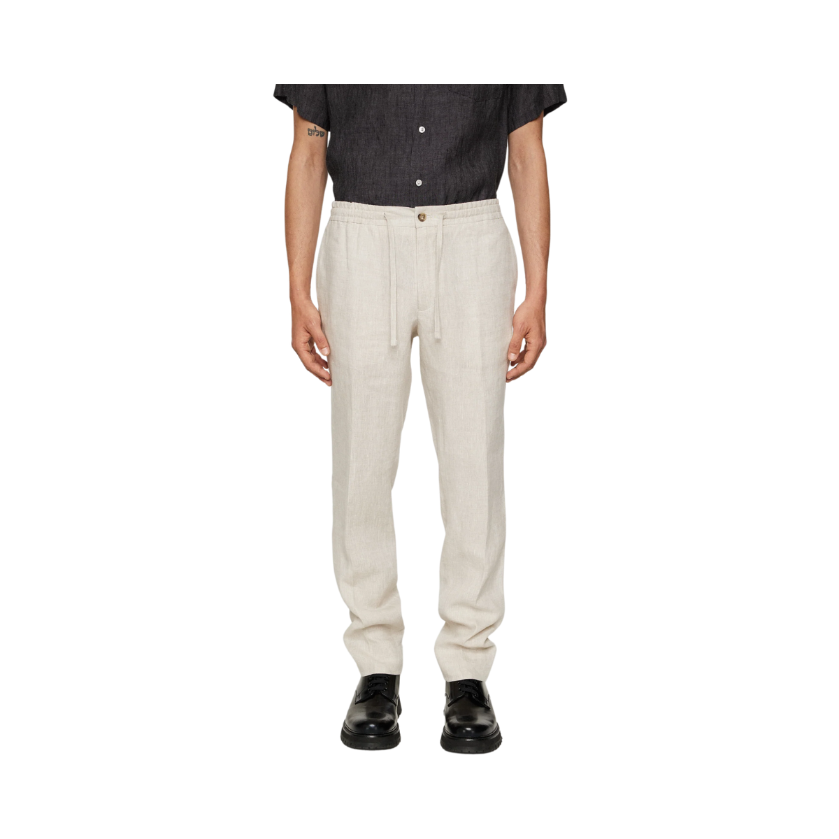 Soren Drape Linen Pants - Moonbeam