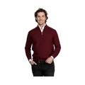 Half Zip Structure Knit - Ruby Red