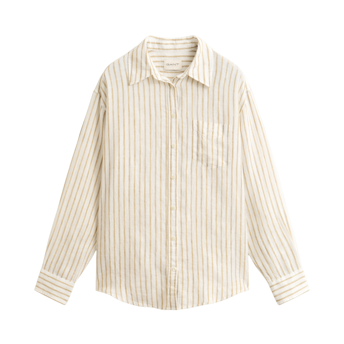 Rel Striped Linen LS Shirt - Oat Beige