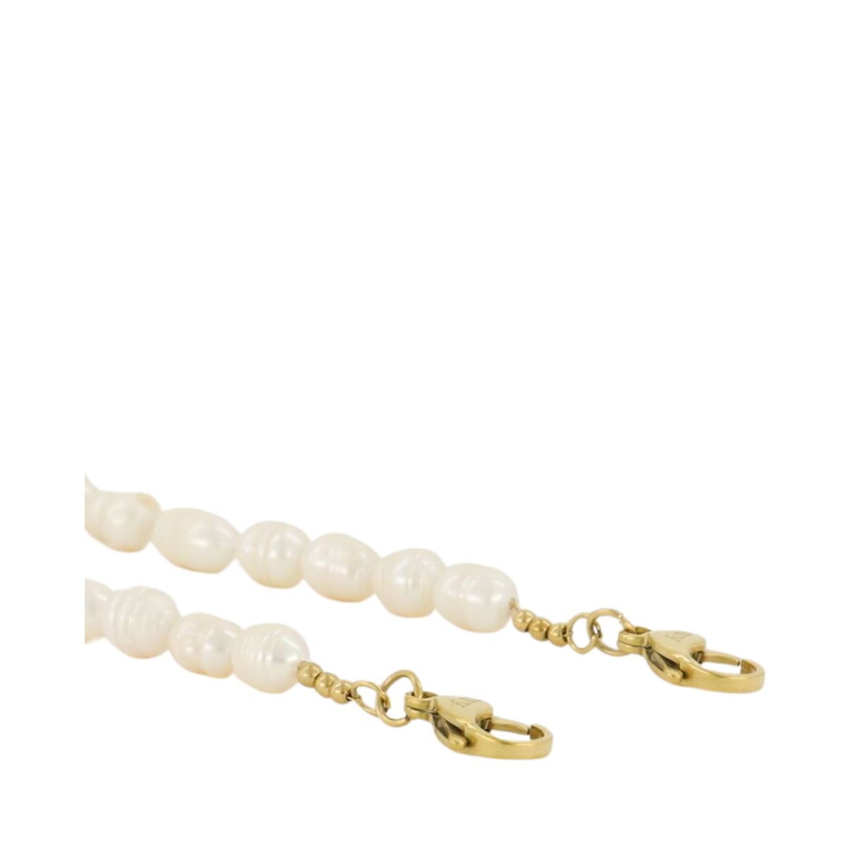 Phone cord pearls short - 1200 Gold