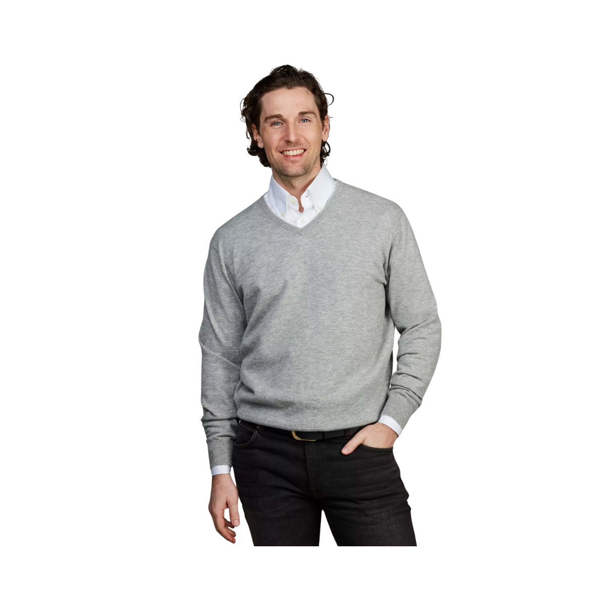 Geelong Knitted Sweater - Light Grey