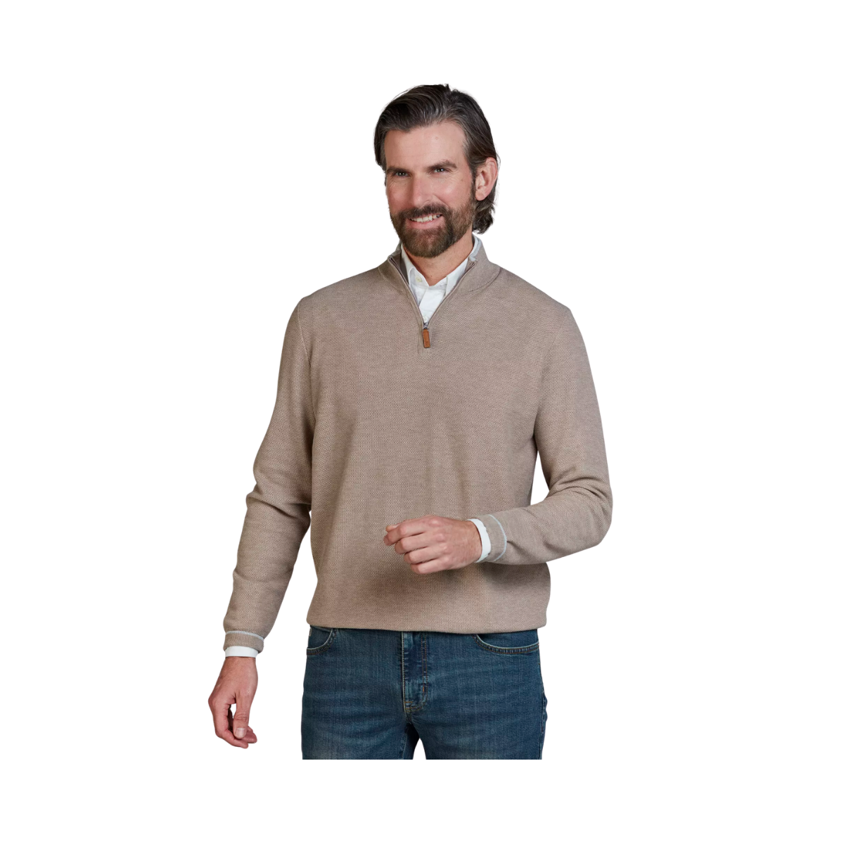 Half Zip Structure Knit - Toffe Brown