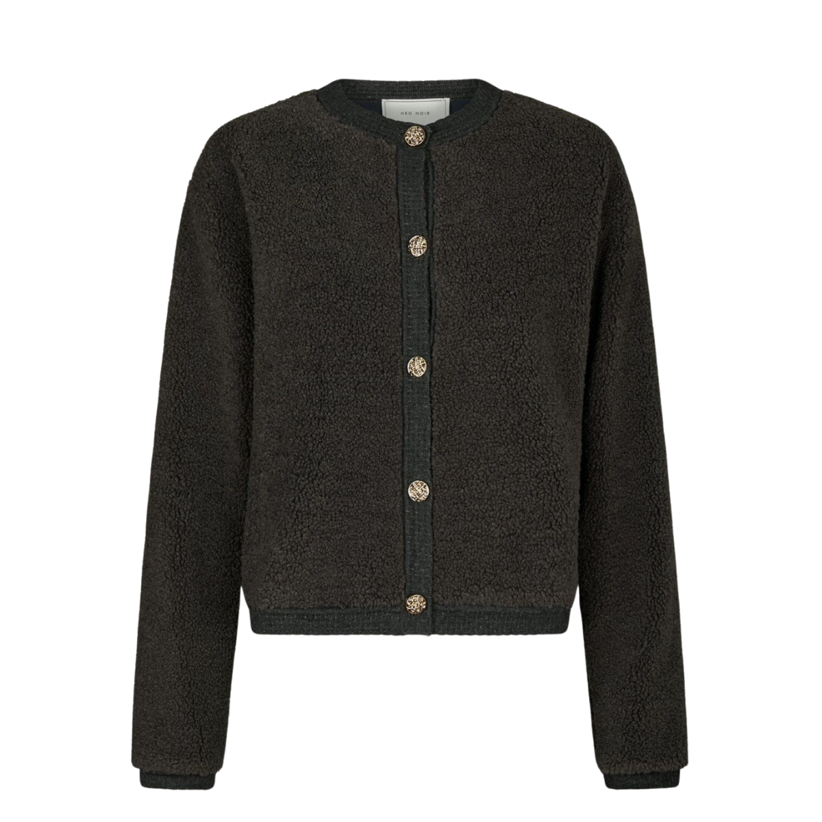 Limo Fluffy Knit Cardigan - Grey