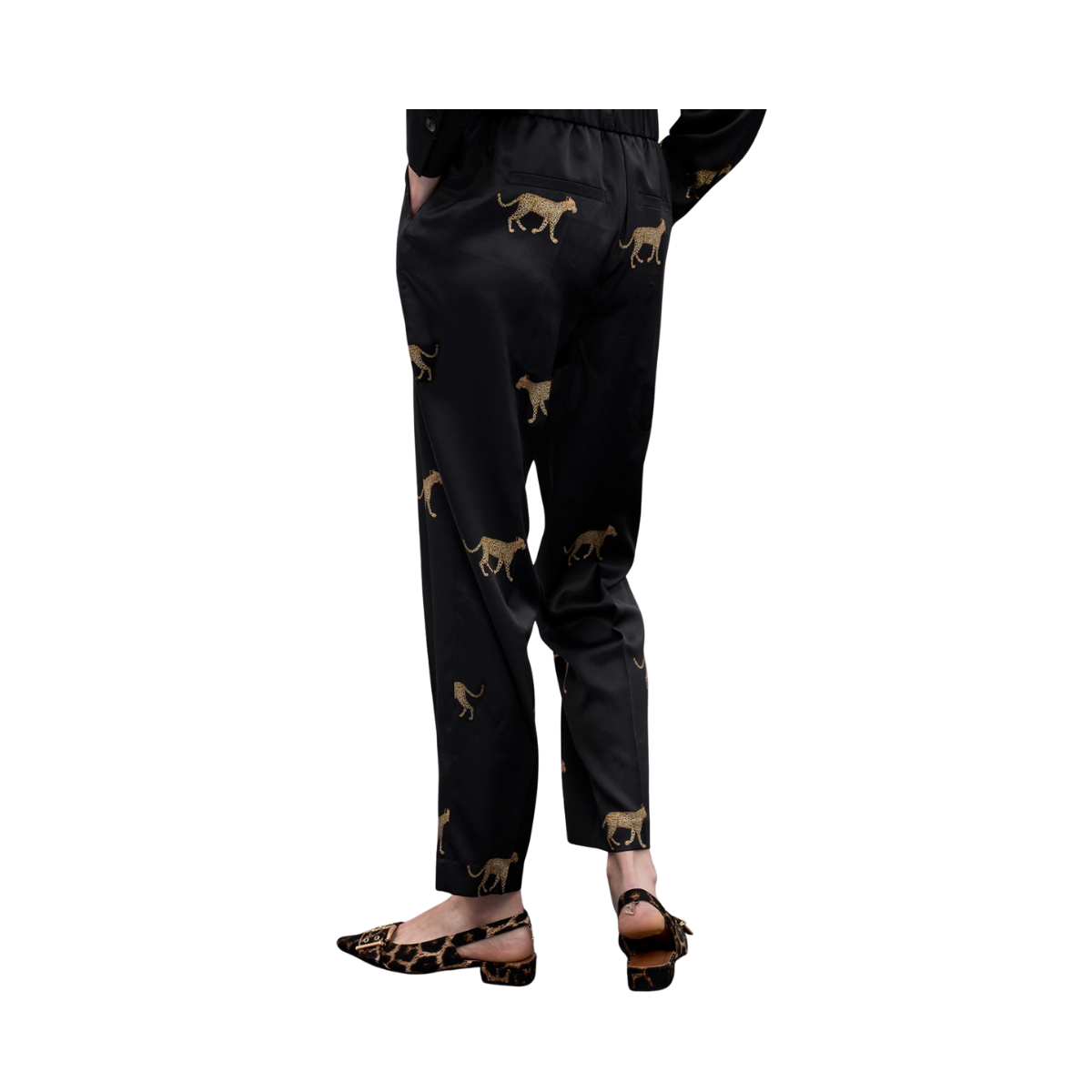 Leopard Print Jogger - Black-Brown
