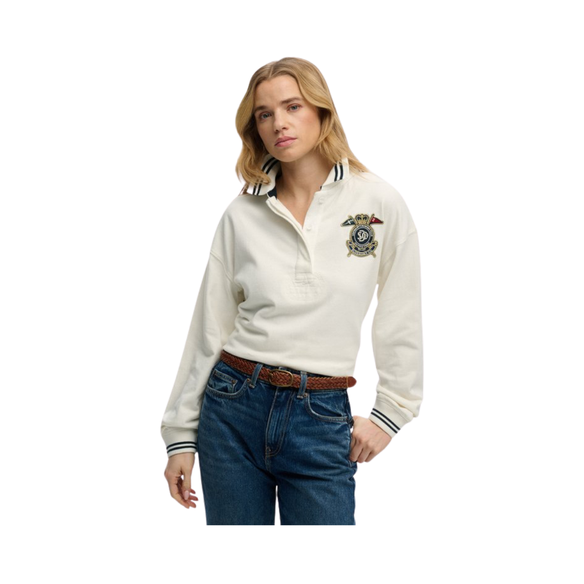 Crest Rugby Top - Off White