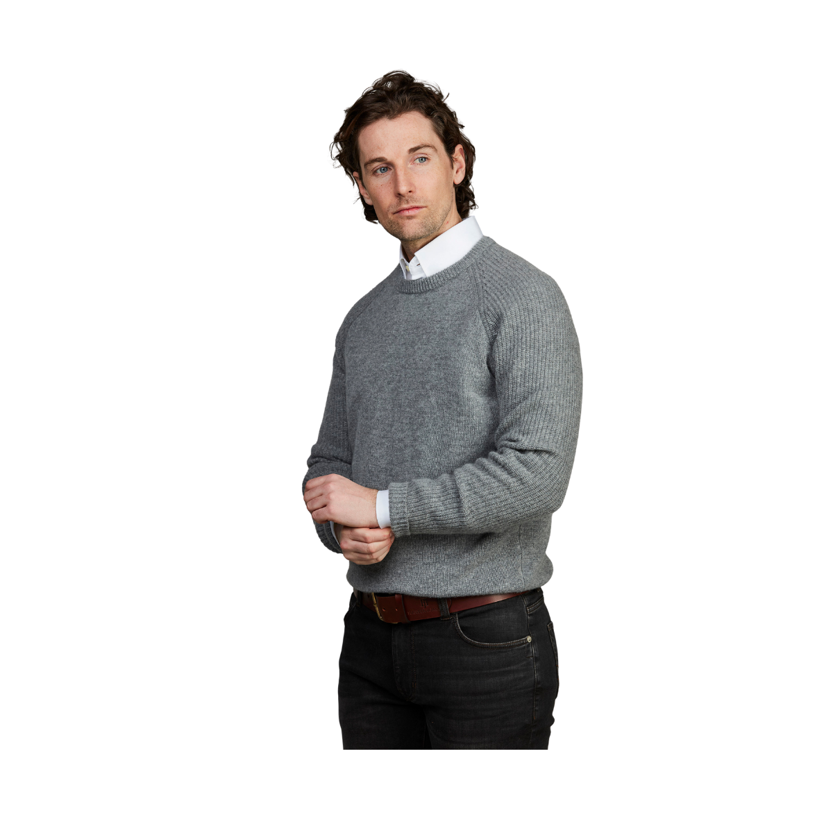 Pure Cashmere Raglan Knit - Grey