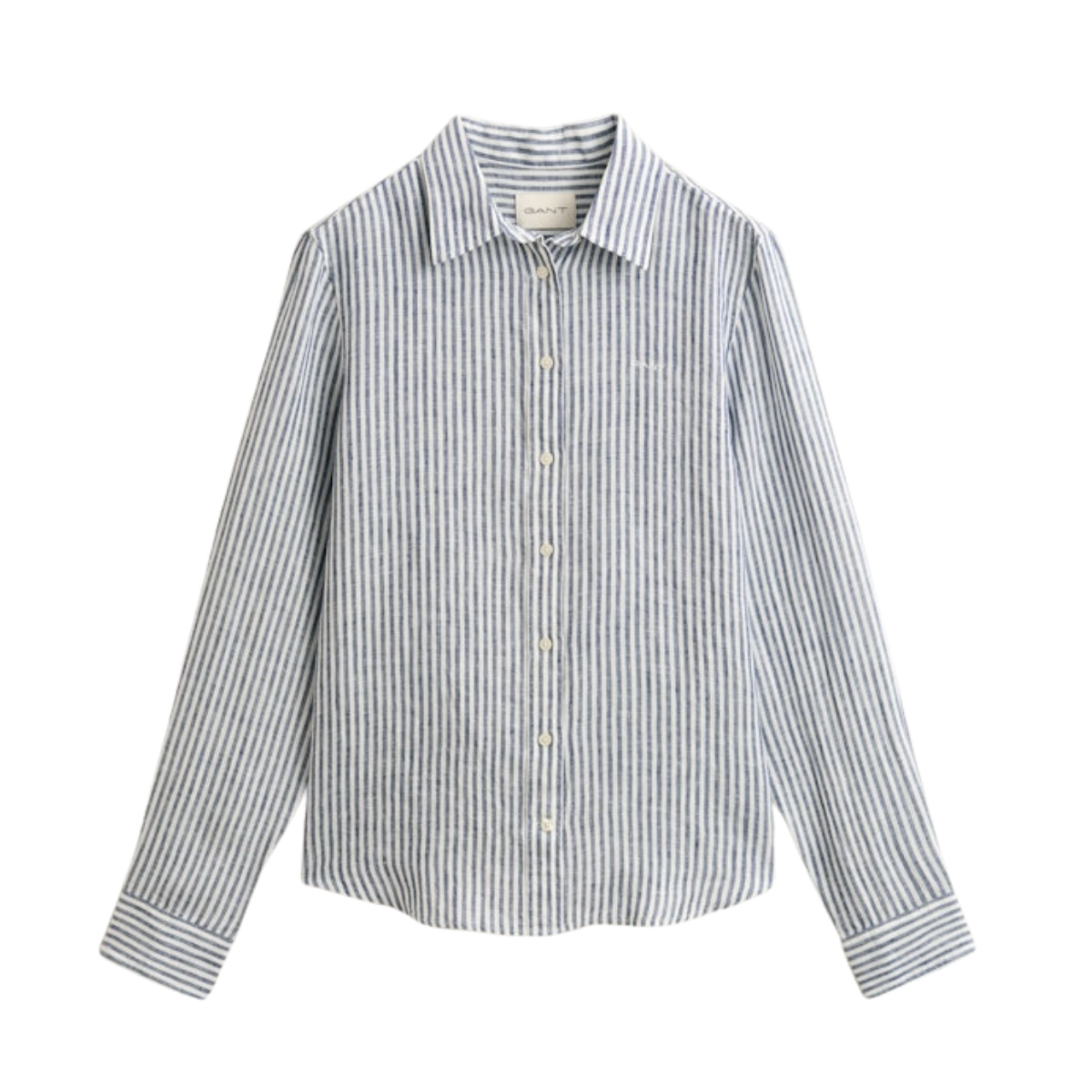 Striped Linen LS Shirt - Evening Blue