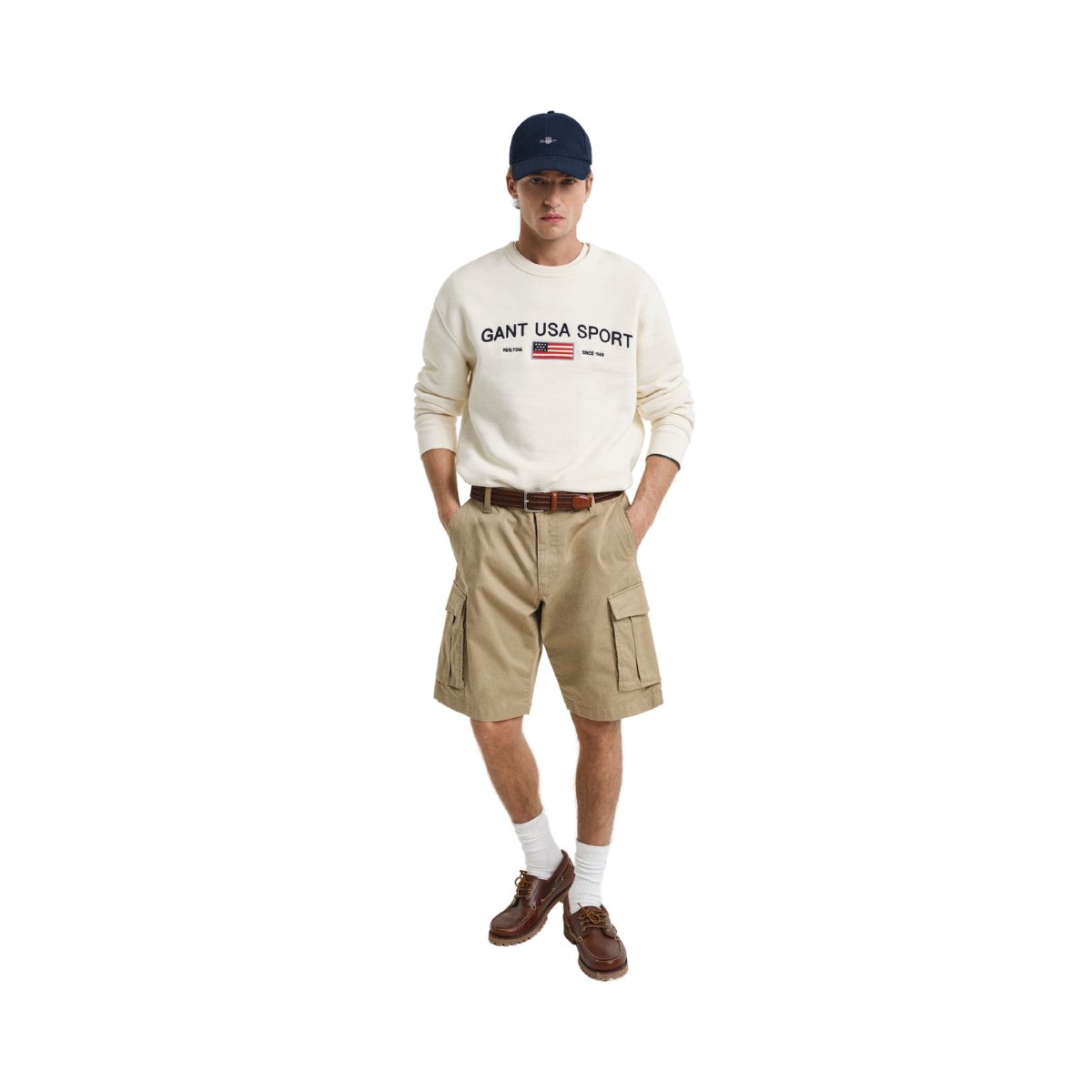 Relaxed Twill Cargo Shorts - Dark Khaki