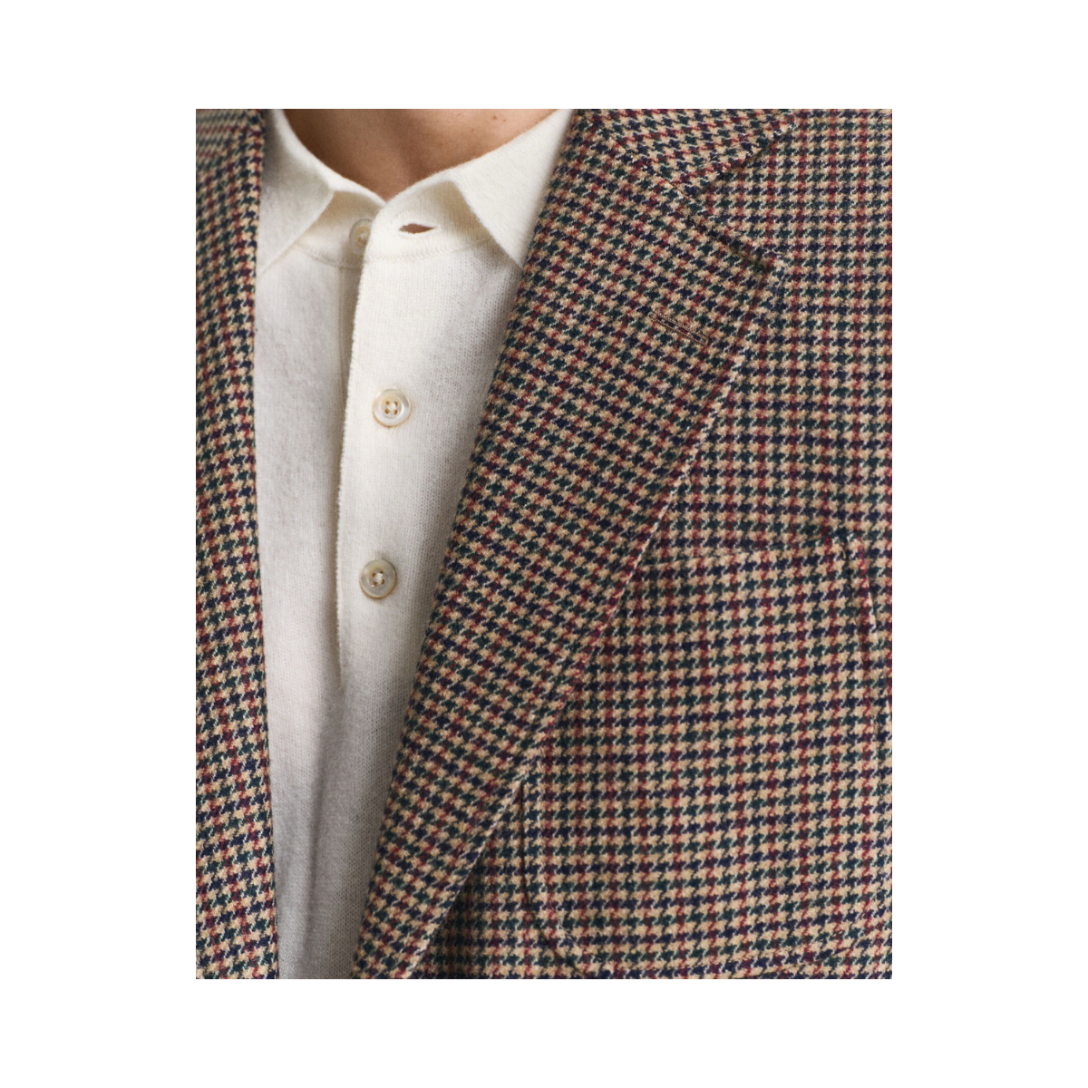 Houndstooth Check Blazer - 264 Light Taupe