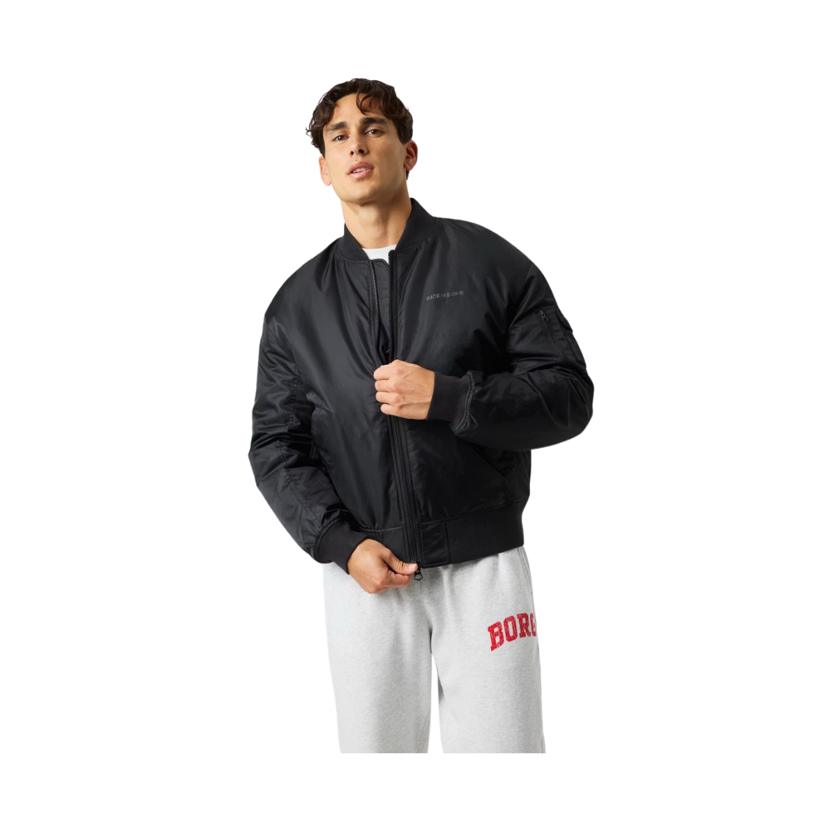 Borg Bomber Jacket - Black Beauty
