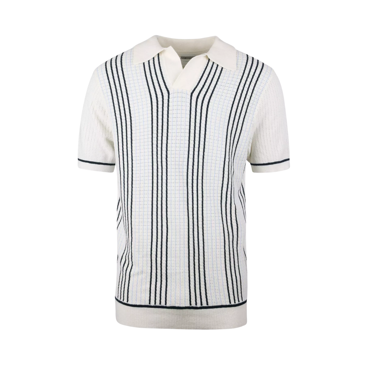 Polo Shirt Knitted Stripe - Offwhite Stripe