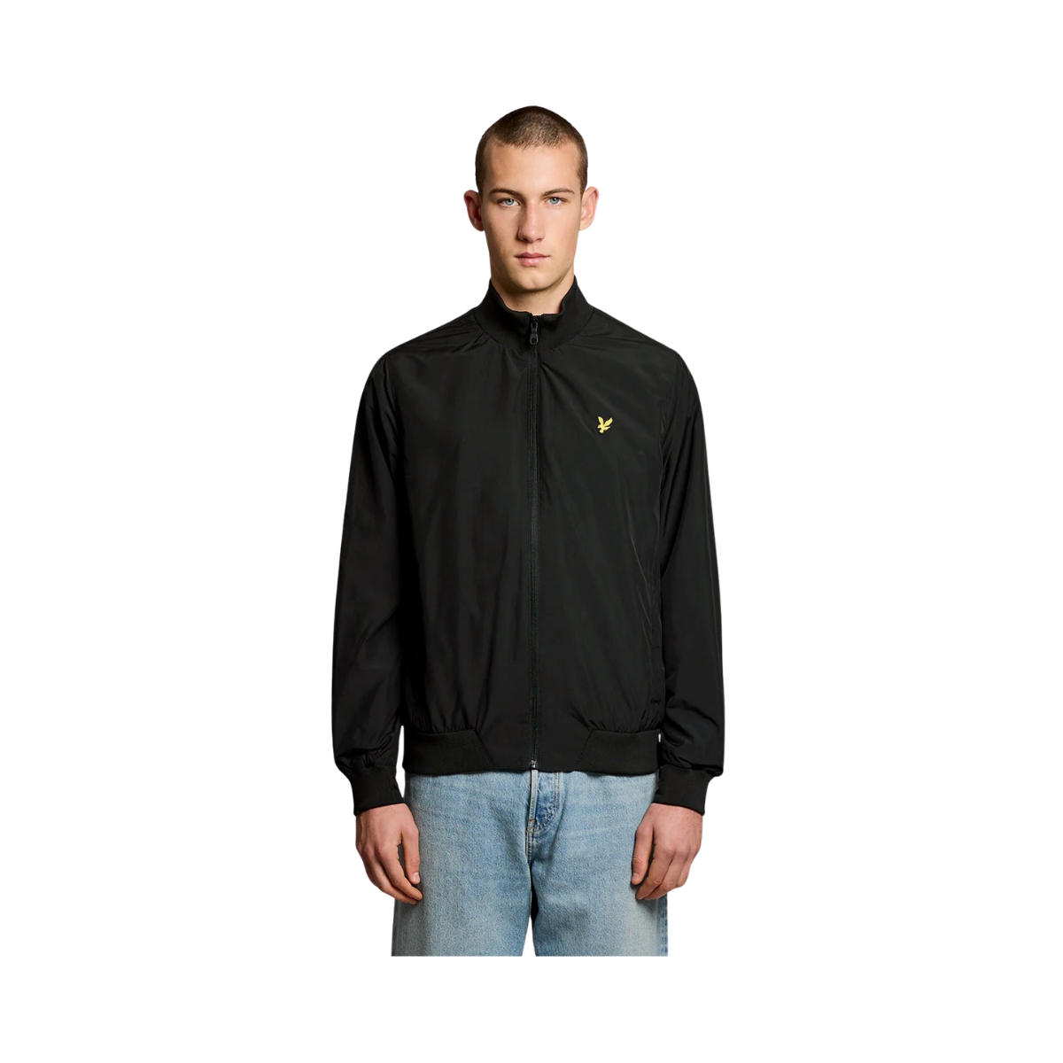 Funnel Neck Shell Jacket - Jet Black