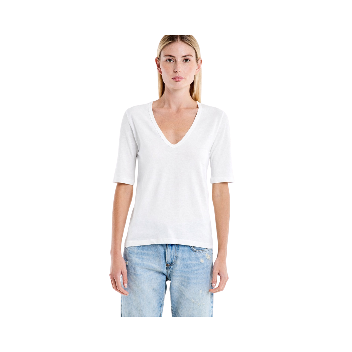 Basic V-Neck T-Shirt - A Naturale