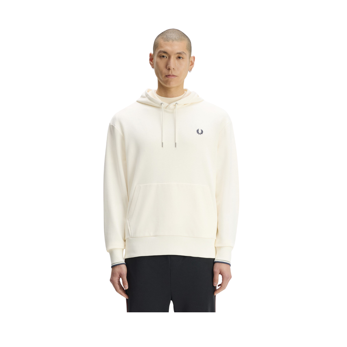 Tipped Hooded Sweatshirt - Ecru